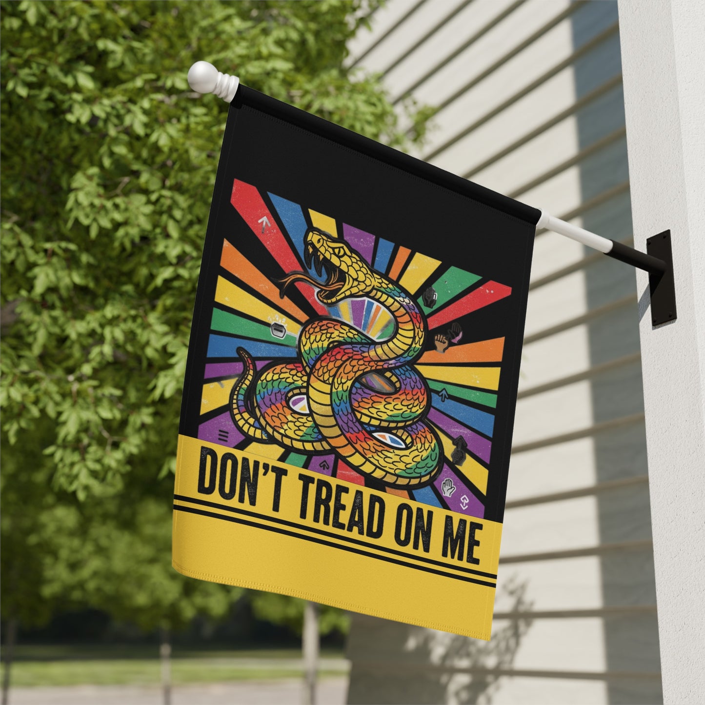 Rainbow Serpent Don't Tread On Me Flag product