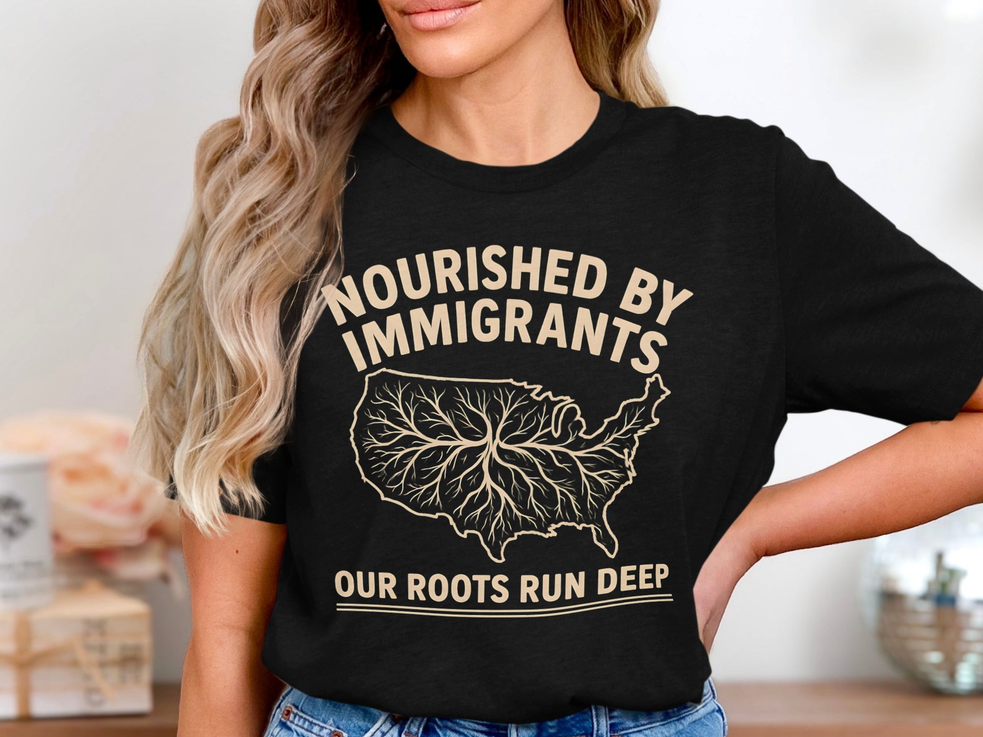 Nourished By Immigrants Our Roots Run Deep T-shirt product