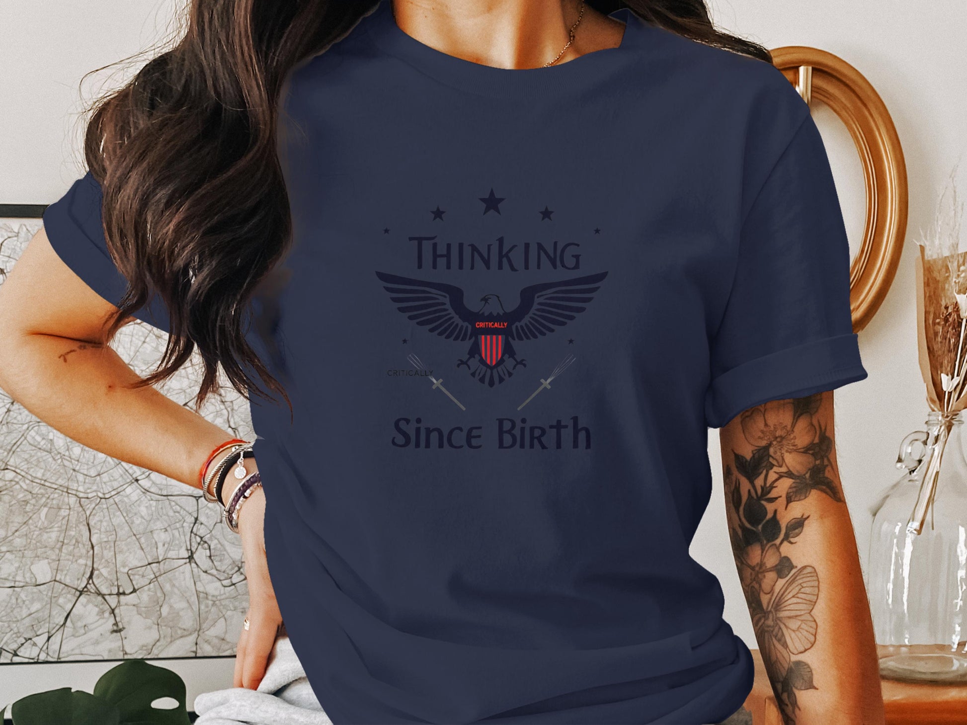 Thinking Since Birth Patriotic Eagle T-Shirt Product