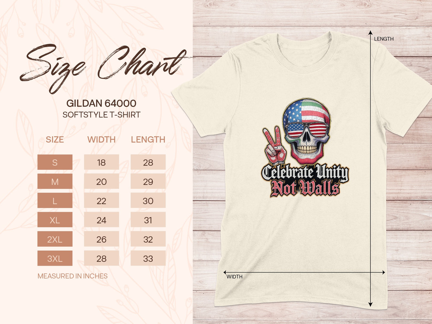 Celebrate Unity Not Walls Gildan 64000 T-shirt product type