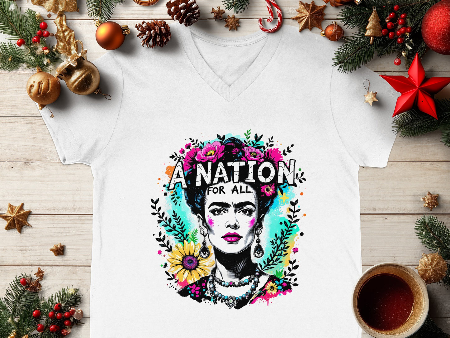 A Nation For All Colorful Artistic T-Shirt Design