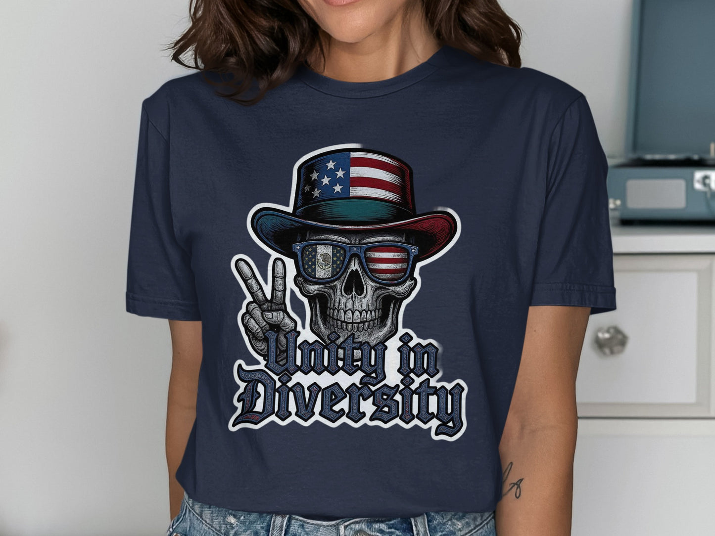 Unity in Diversity Skull Graphic Tee Shirt product