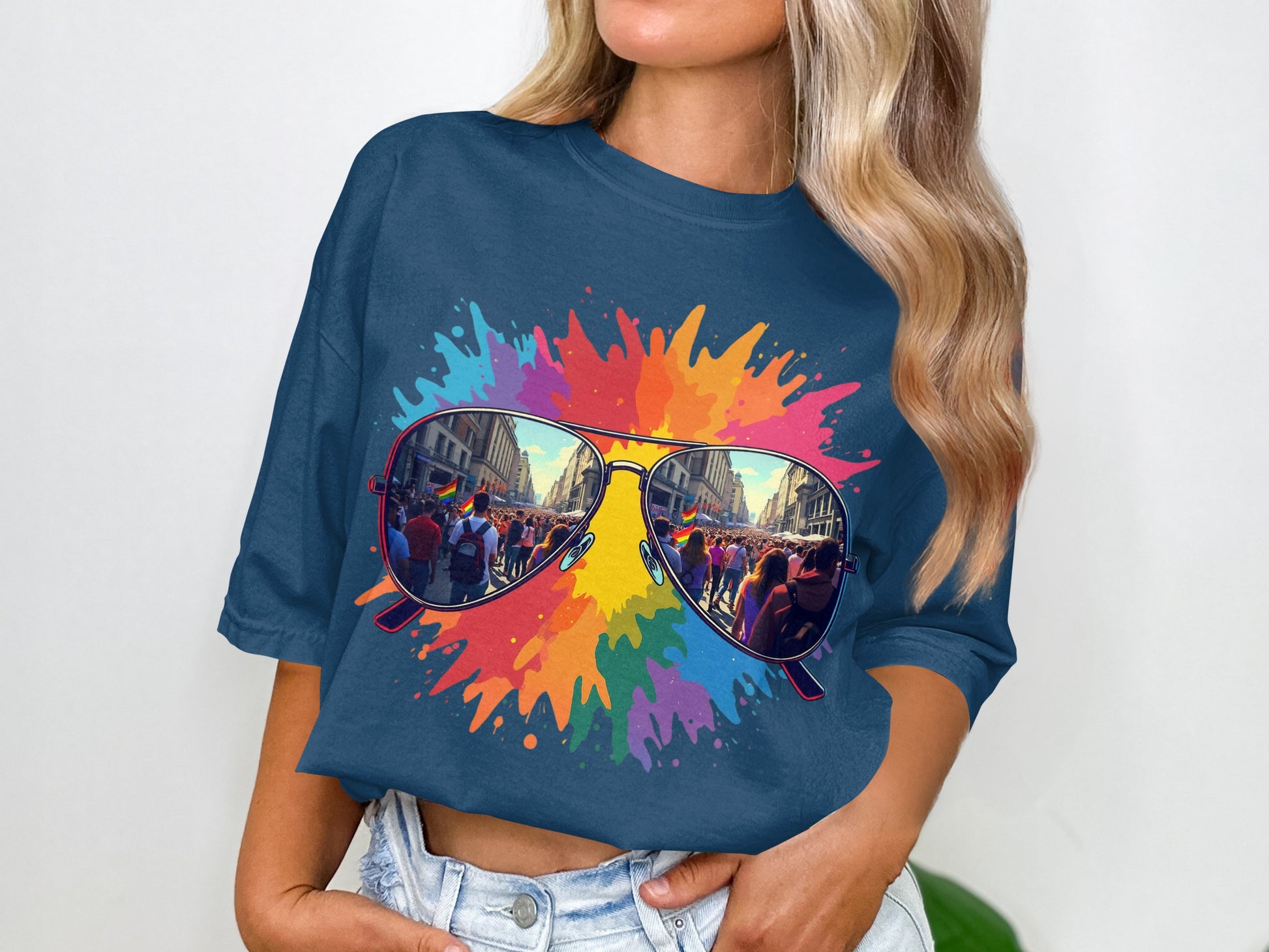 Colorful Sunglasses Graphic Print Tee Shirt product type
