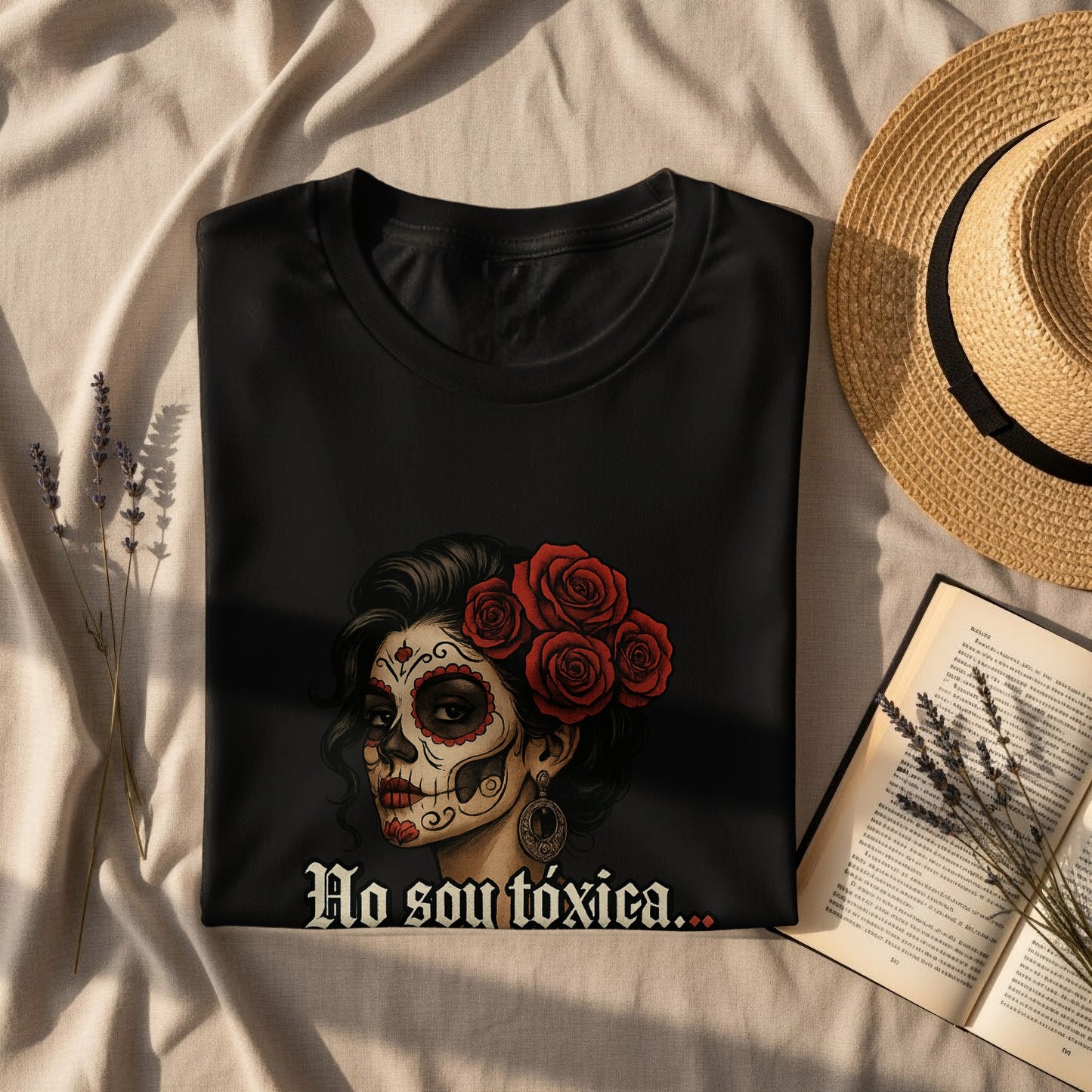 Skull Rose Design No Sou Tóxica T Shirt product