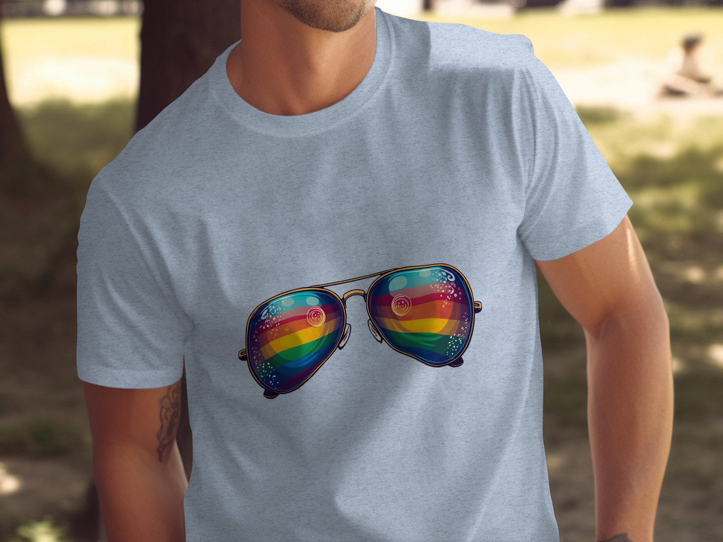 Funky Retro Glasses with Rainbow Reflections Shirt product