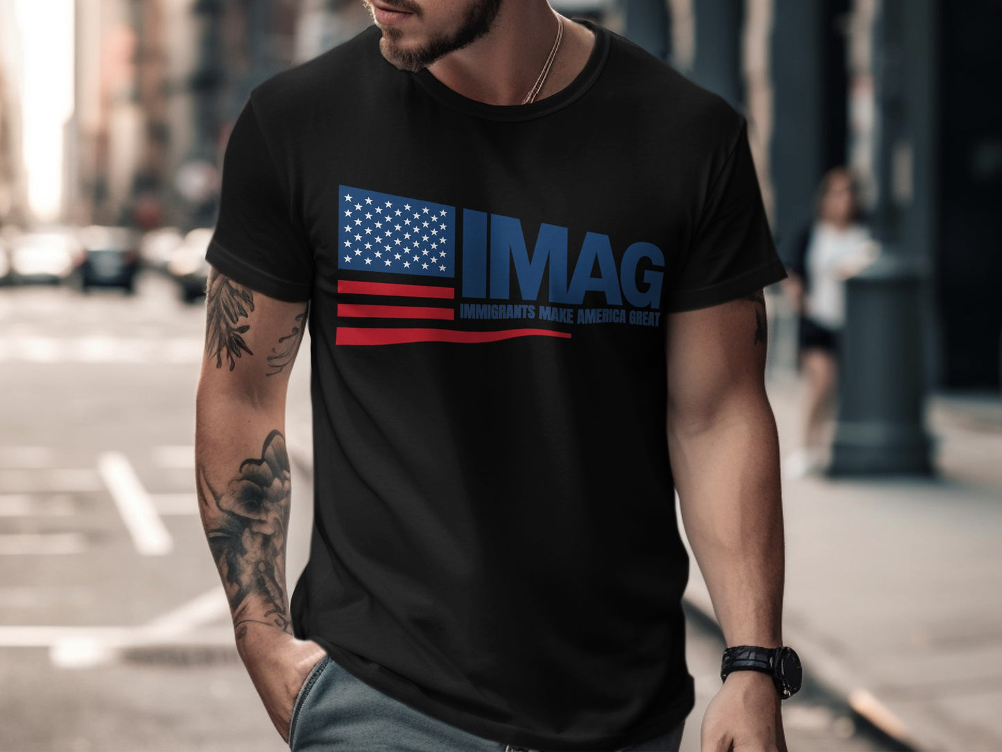 Immigrants Make America Great USA Flag T-Shirt product