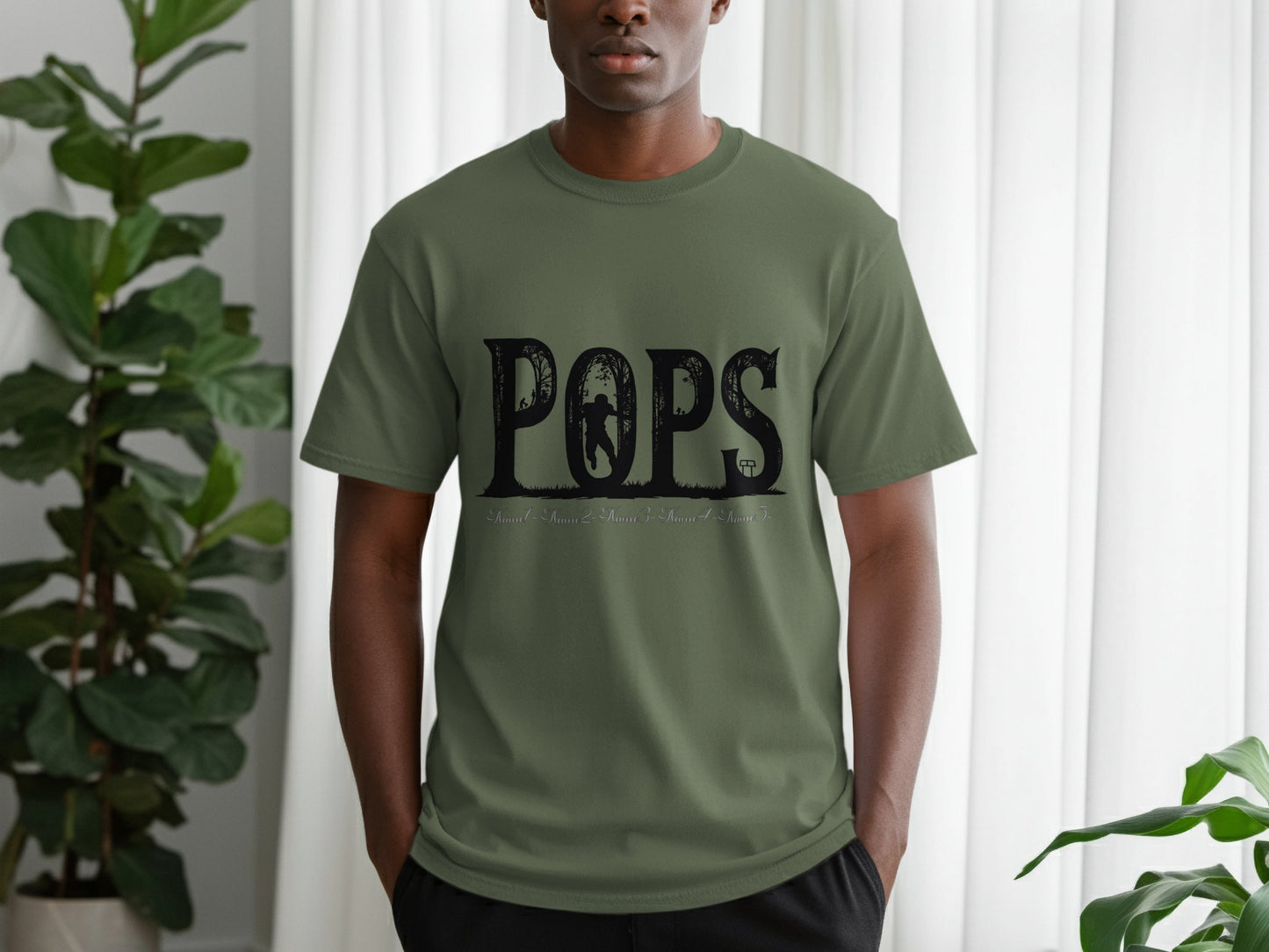 Father Custom Gifts for Dad: Personalized Pops Themed Father's Day T-Shirt