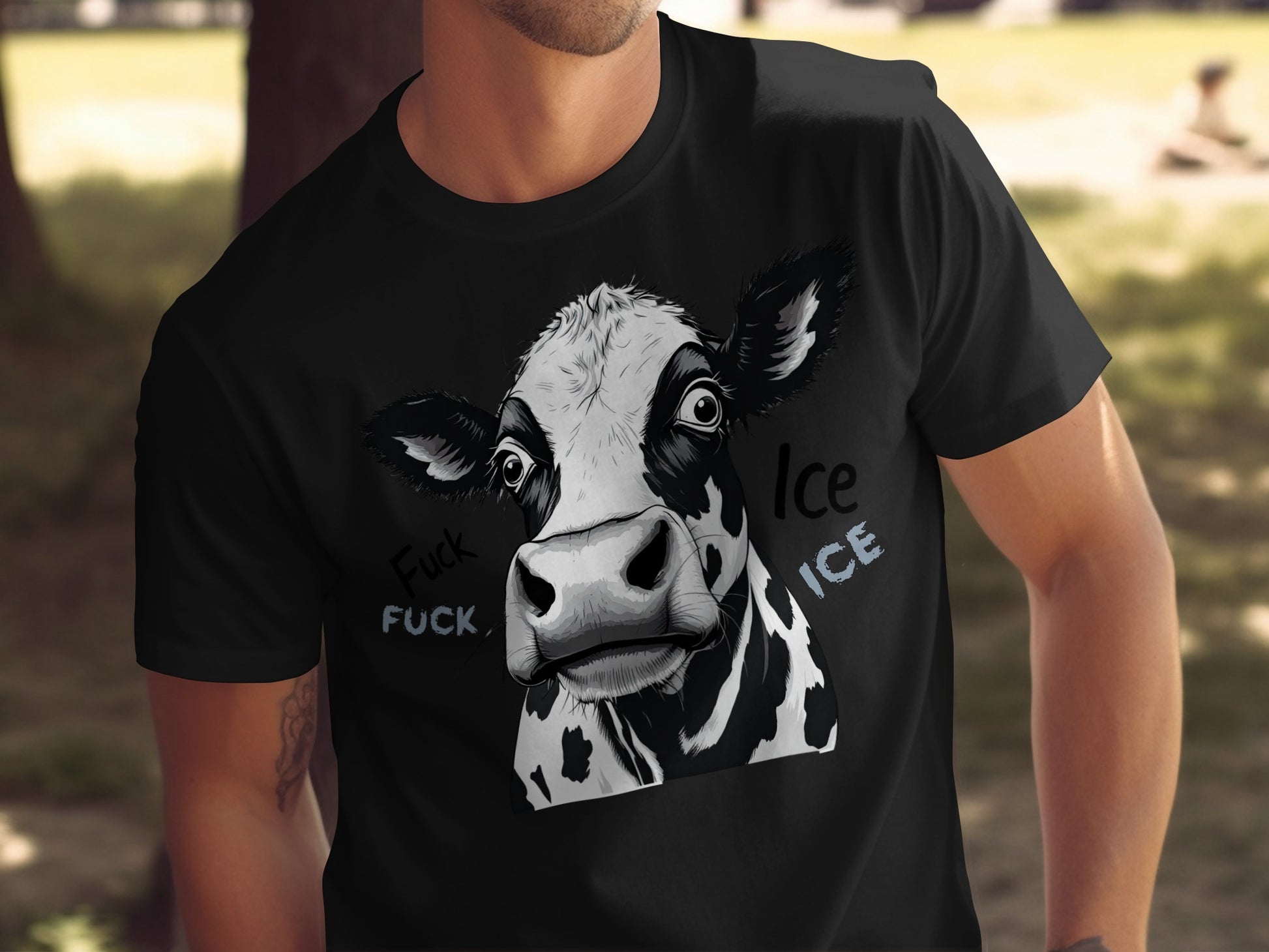 Funny Cow Face with Text Graphic T-Shirt product