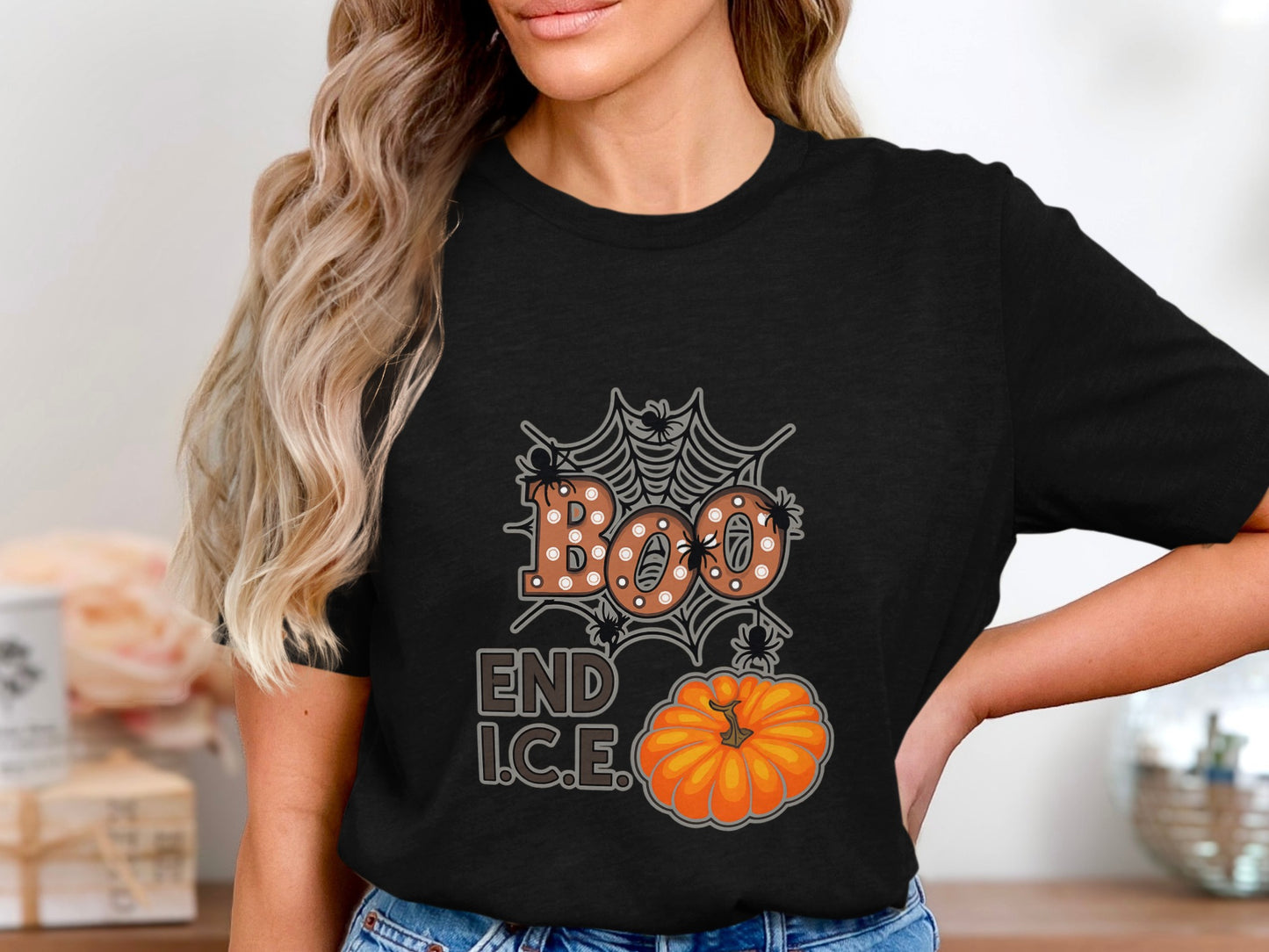 Boo End I.C.E Cute Halloween Graphic T-shirt product type