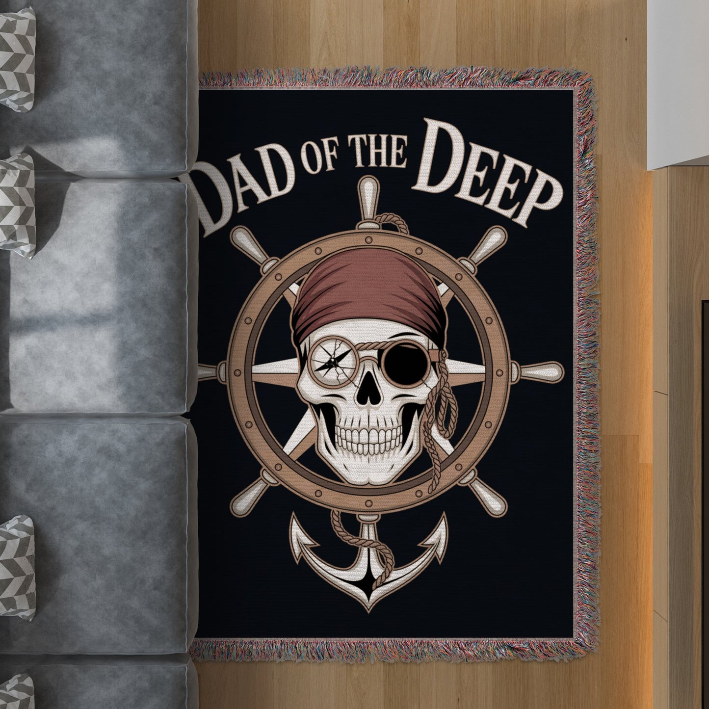 Dad of The Deep Skull Pirate Themed Rug product
