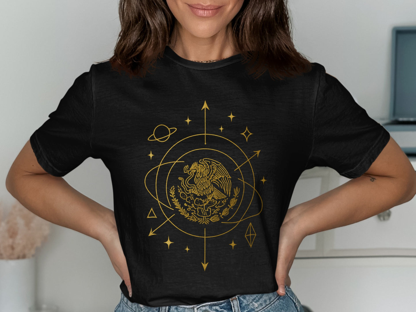 Cosmic Eagle with Geometric Design Shirt product