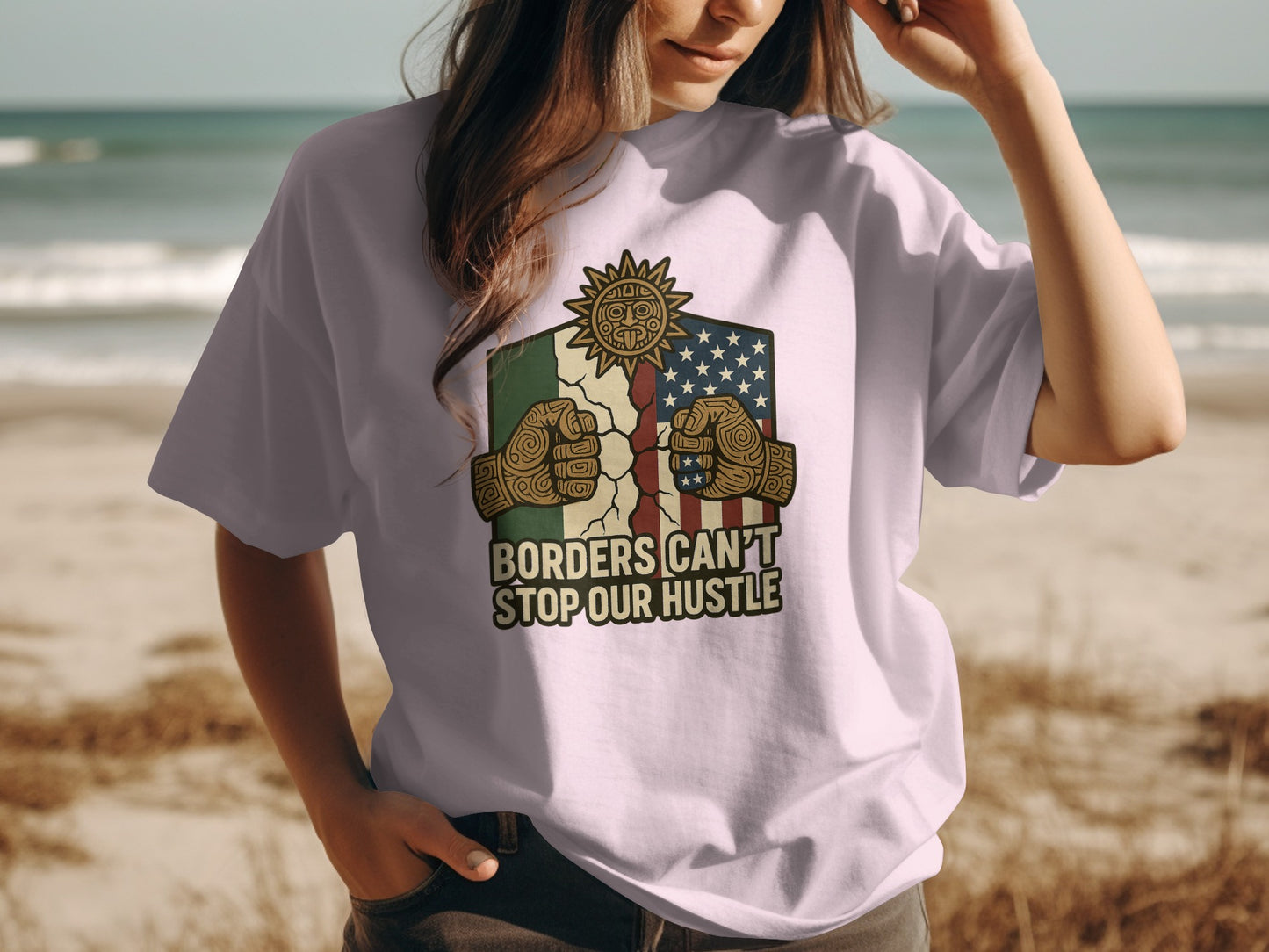 Borders Can't Stop Our Hustle Graphic T-shirt product type
