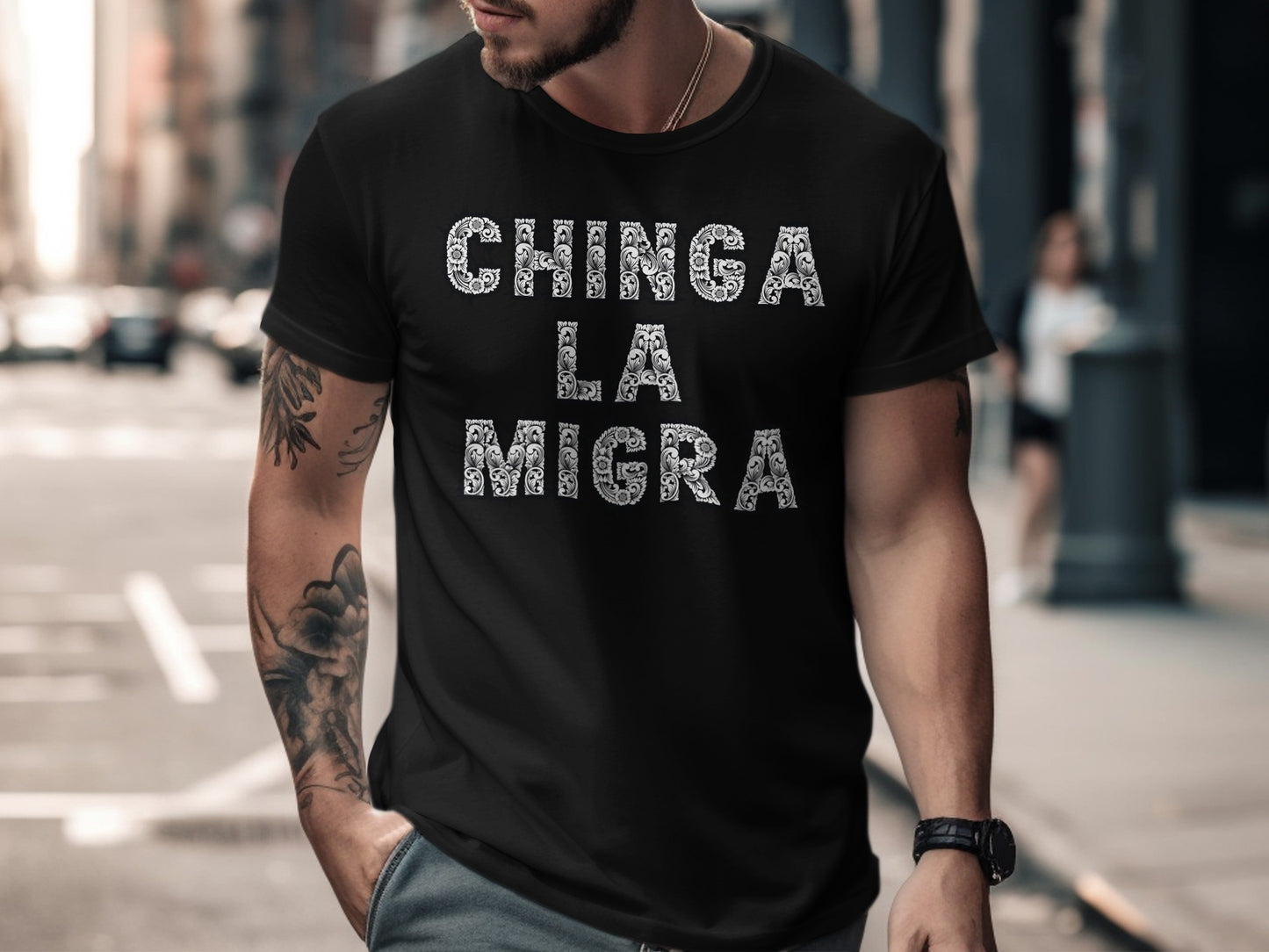Bold and Statement Chinga La Migra Graphic Shirt product