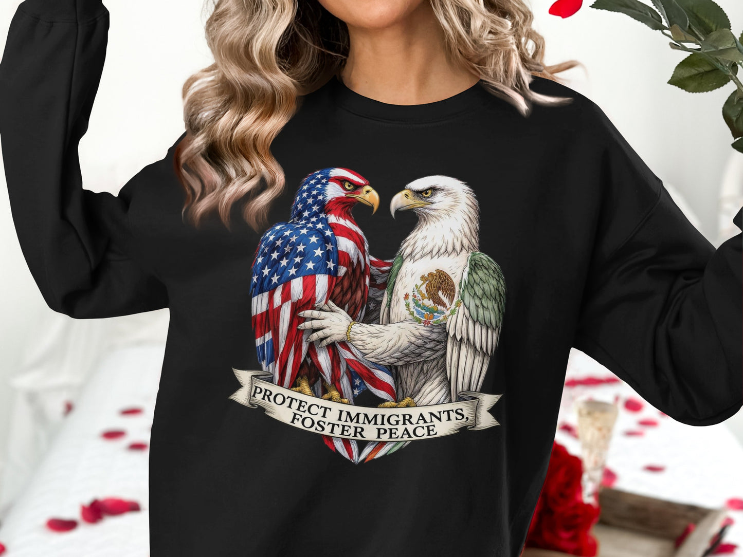 Protect Immigrants Foster Peace Graphic Tee product