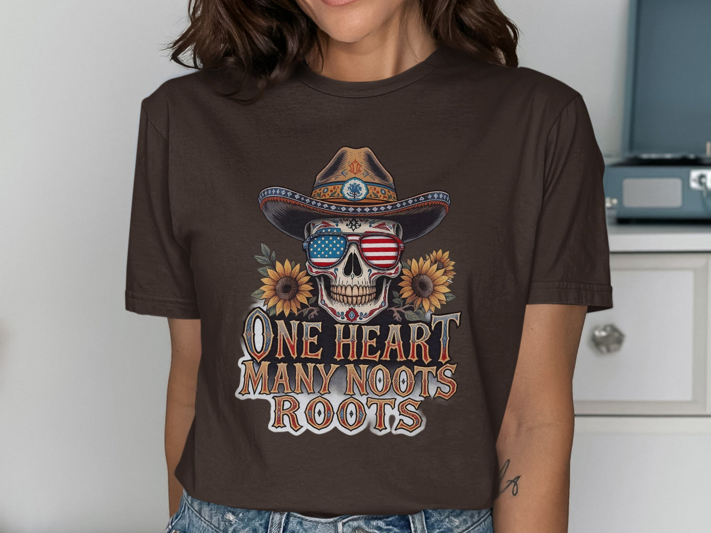 One Heart Many Noots Roots Graphic Tee product