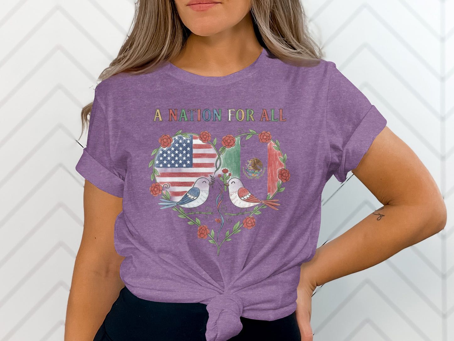 A Nation For All Doves Heart Graphic T-shirt product type