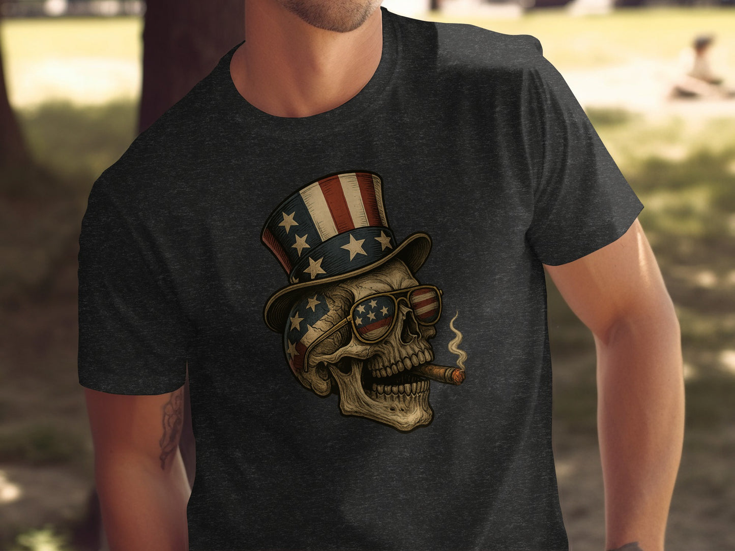 Patriotic Skull with Top Hat and Sunglasses Shirt product type
