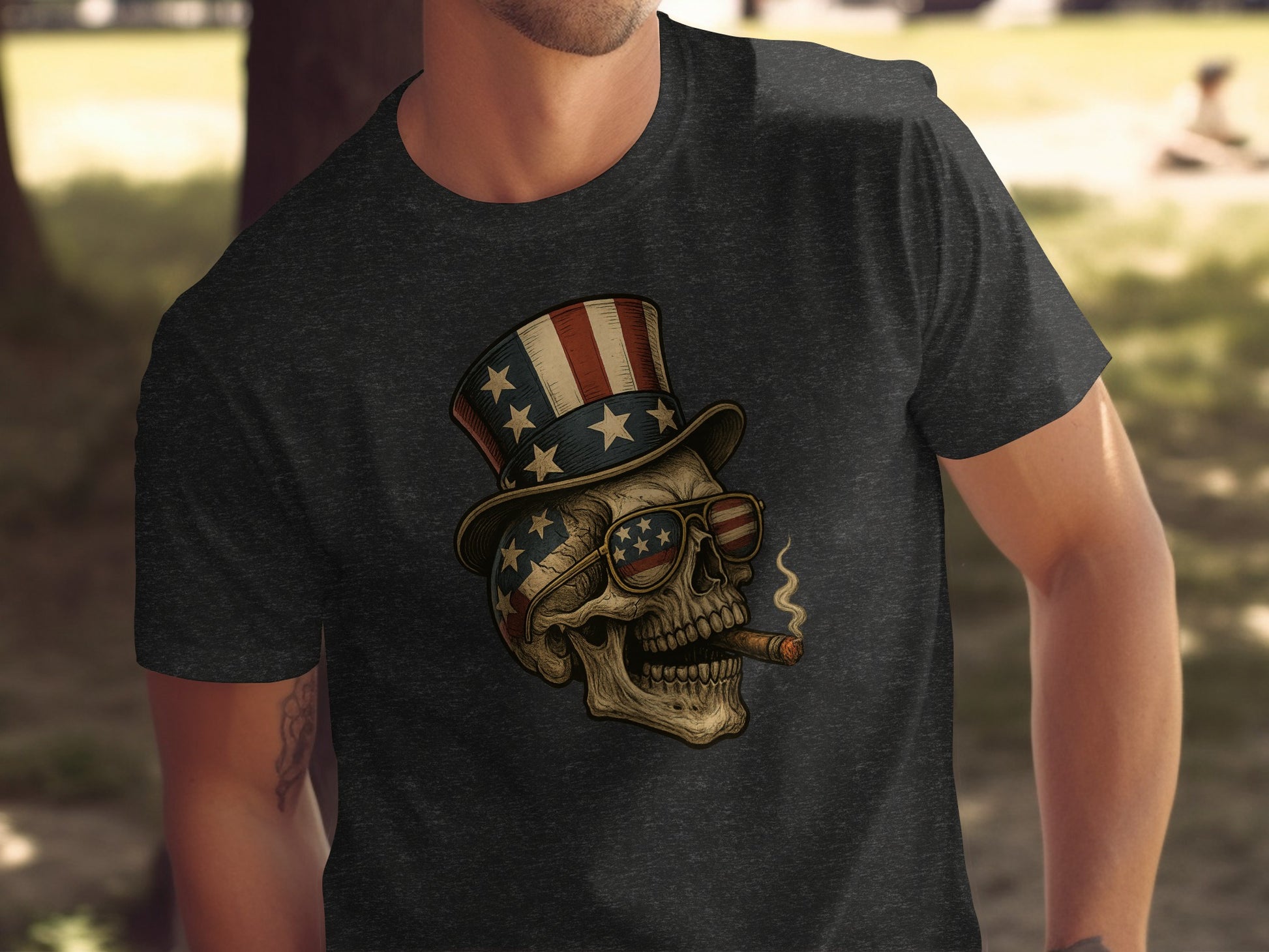 Patriotic Skull with Top Hat and Sunglasses Shirt product type