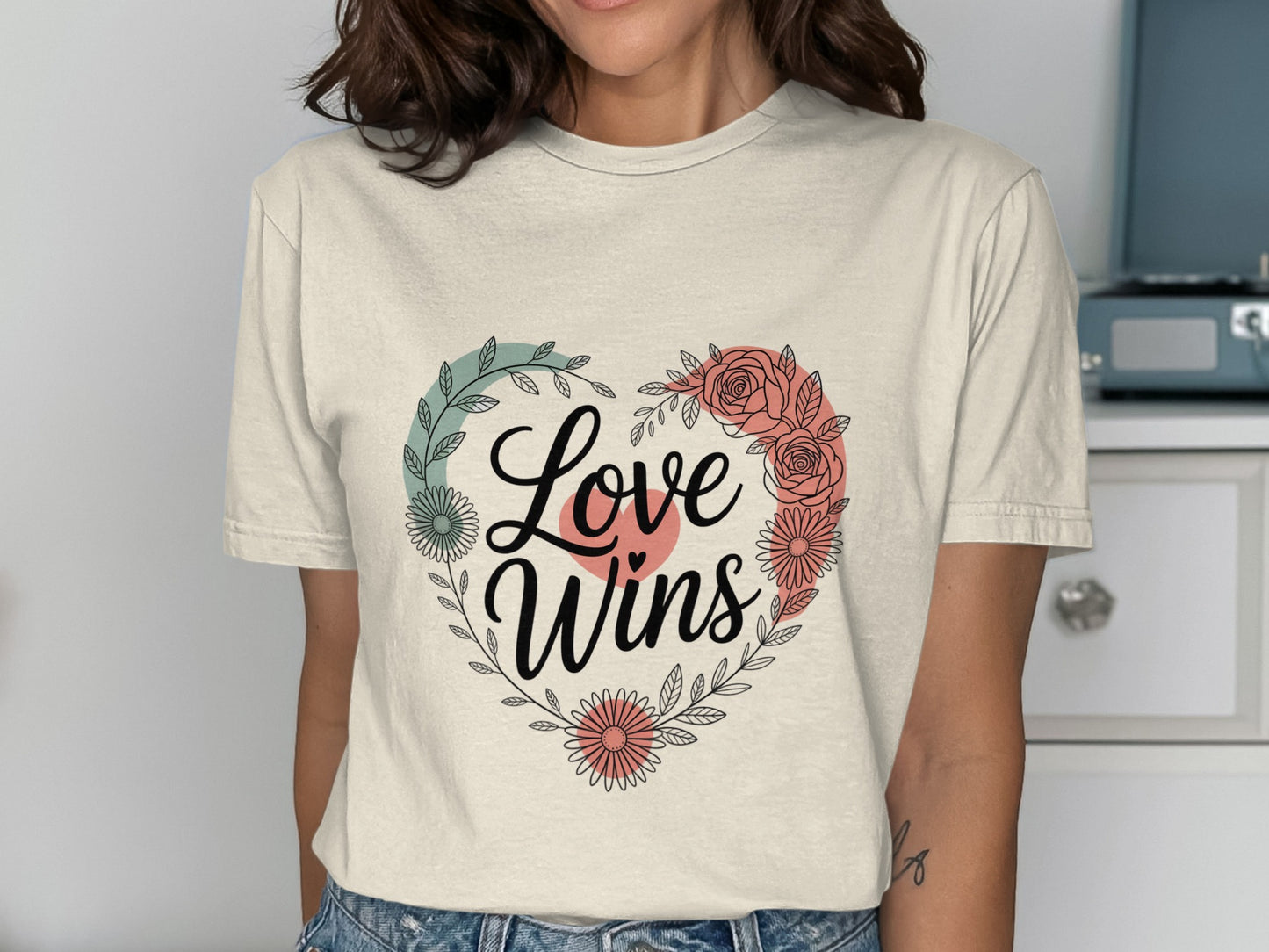Heart Shape Love Wins Print Graphic Tee product type