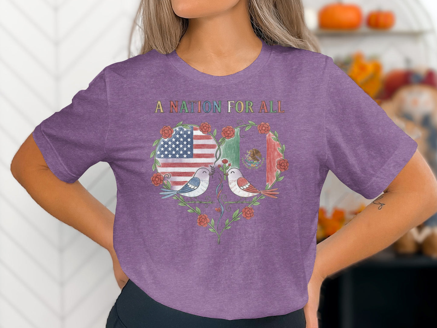 A Nation for All Dove Heart Design Shirt product