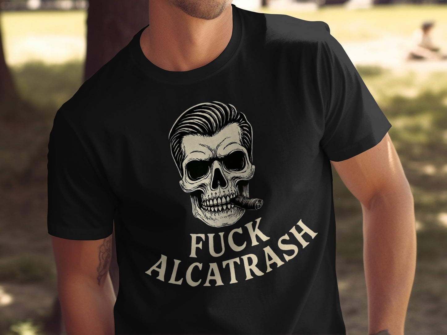 Bold Skull Design Fuck Alcatrash Statement T-shirt product