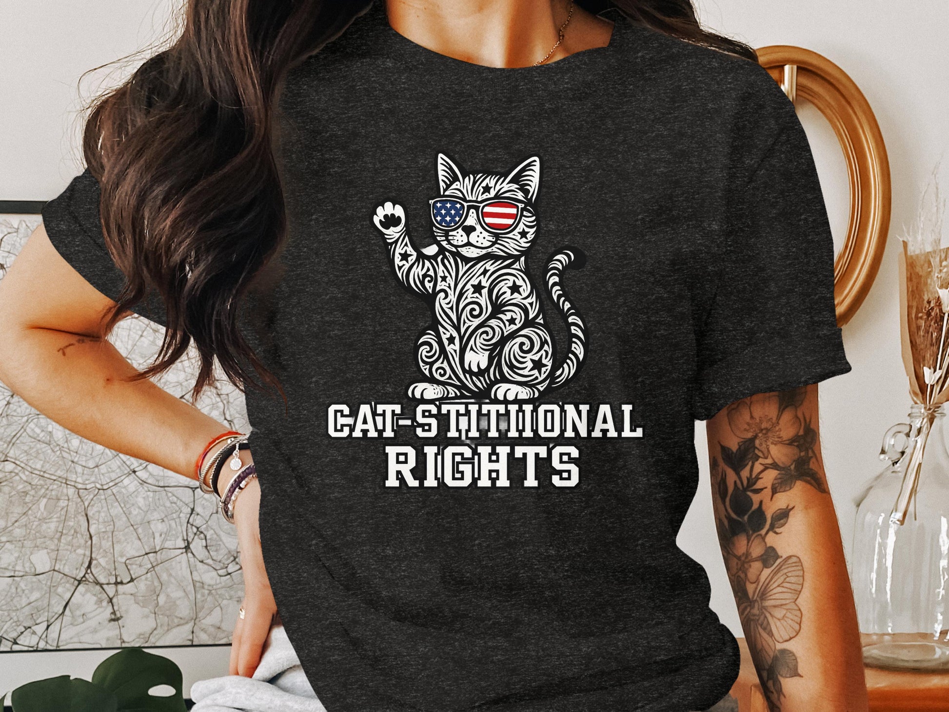 Cat-stitutional Rights Graphic Print T-shirt product type