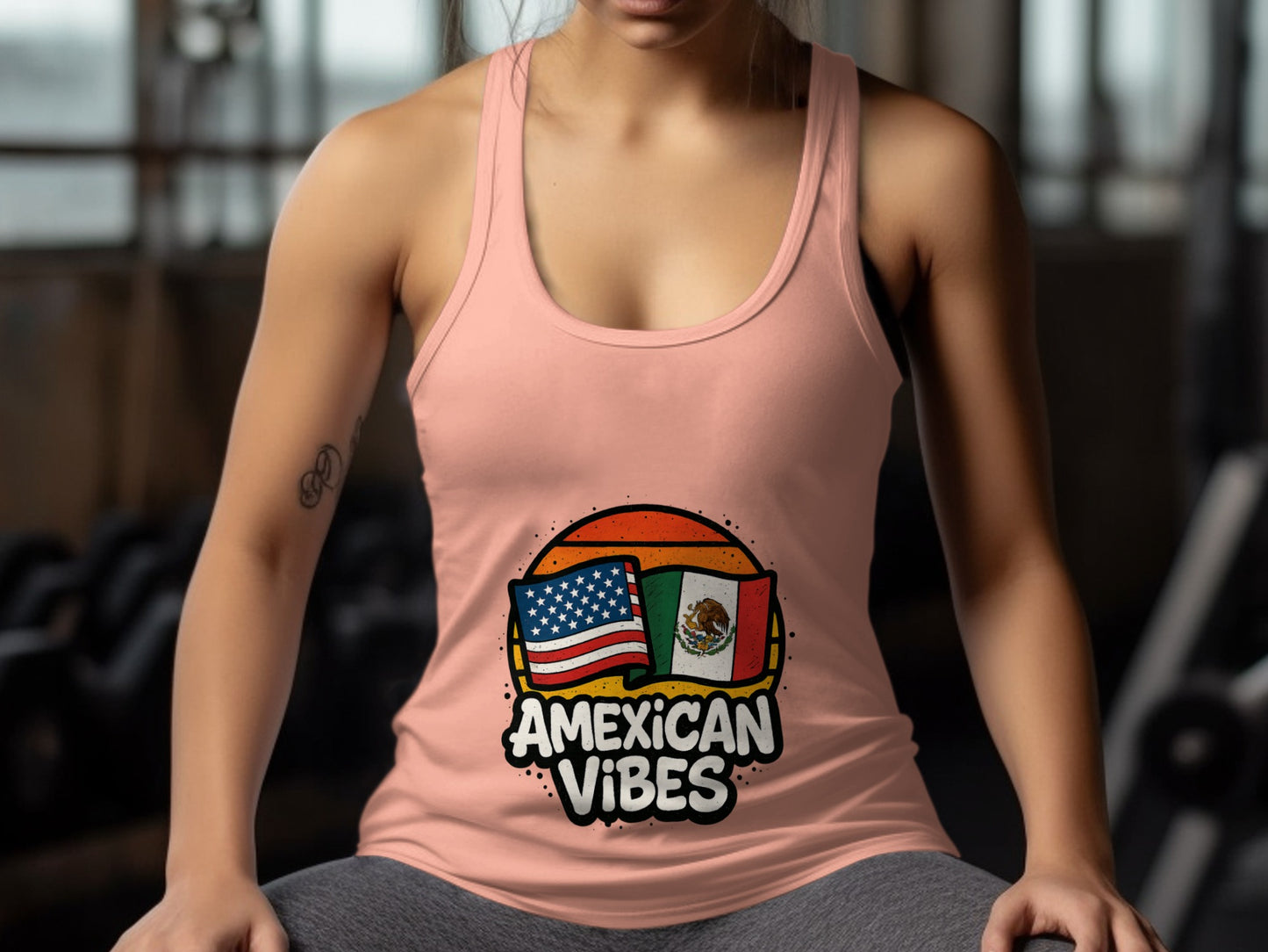 American and Mexican Vibes Racerback Tank Top product