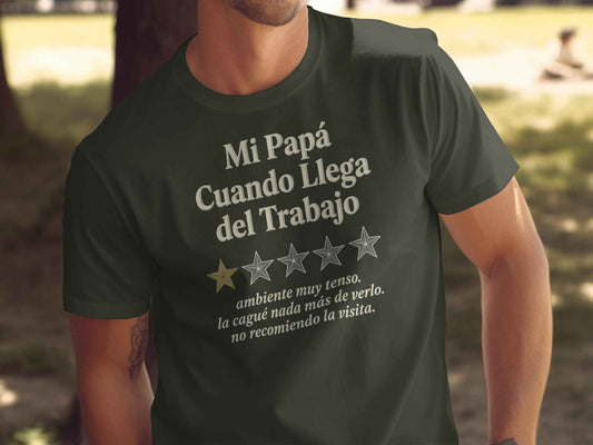 Mi Papá One-Star Review T-Shirt | Funny Dad Gift Mi Papá: La Reseña del Trabajo T-Shirt