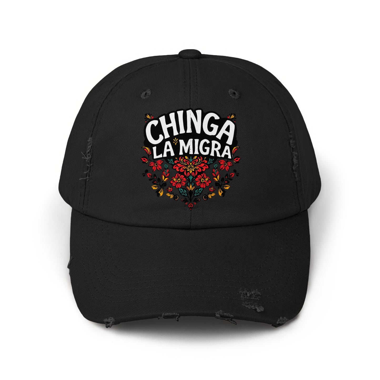 Chinga La Migra Embroidered Black Hat product