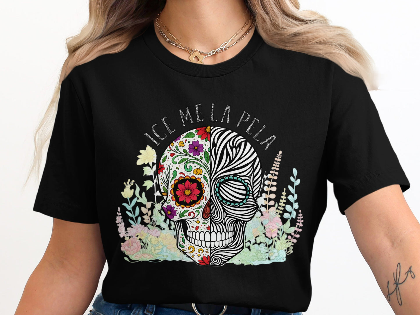 Dia de los Muertos Ice Mela Pela Skull T-shirt product type