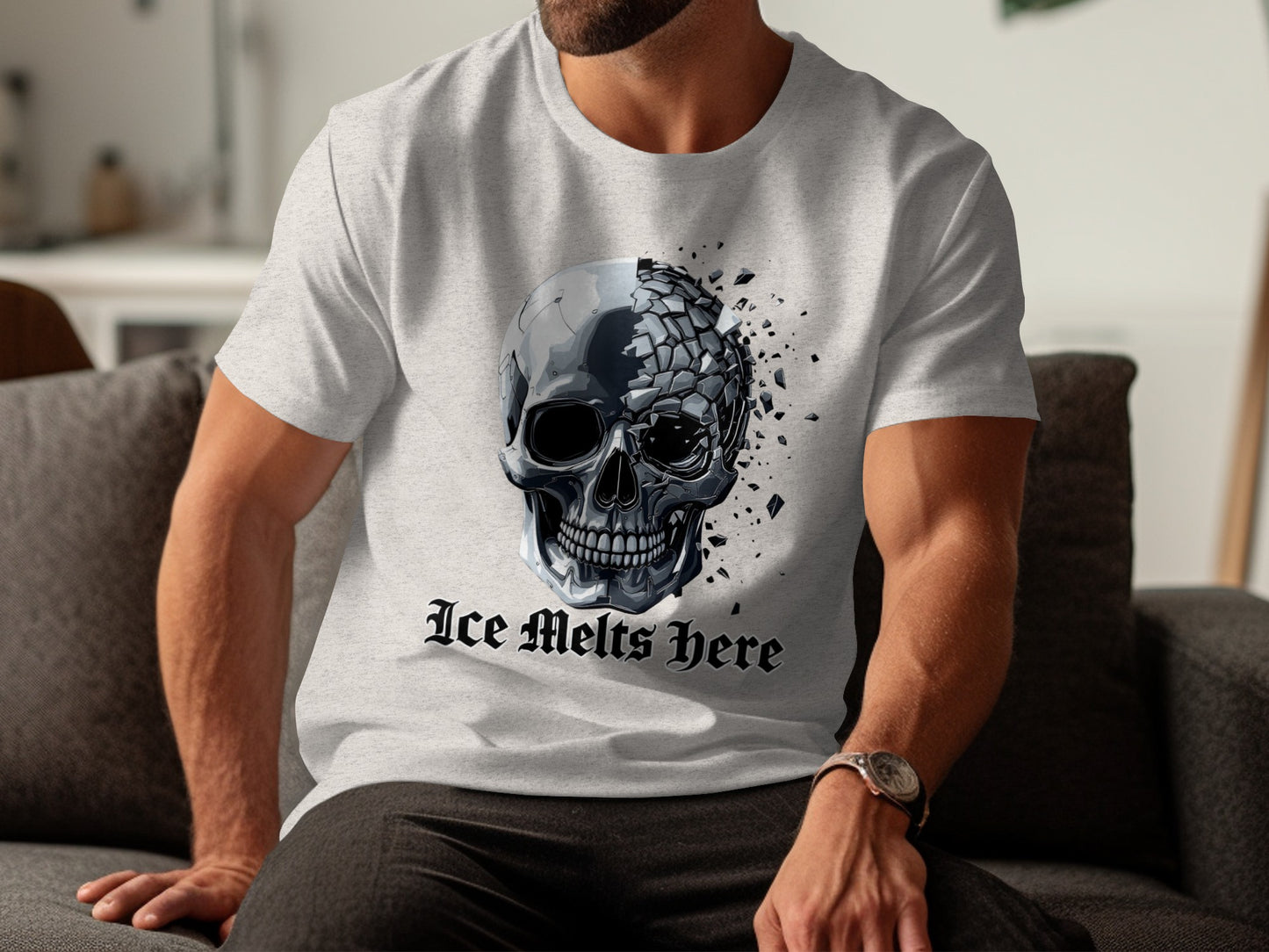 Ice Melts Here Skull Art T-Shirt product