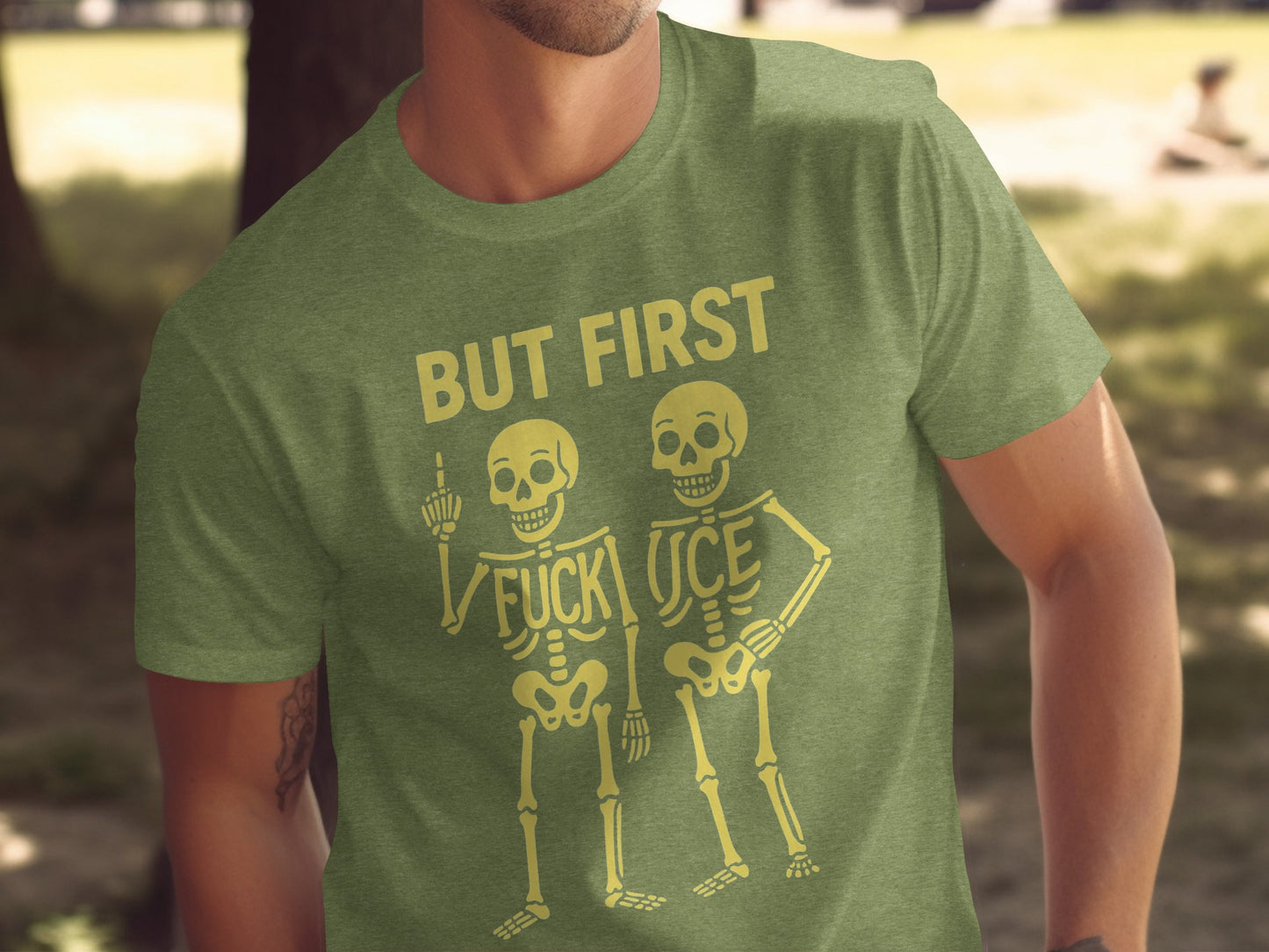 But First Fuck You Skeleton Graphic Shirt product