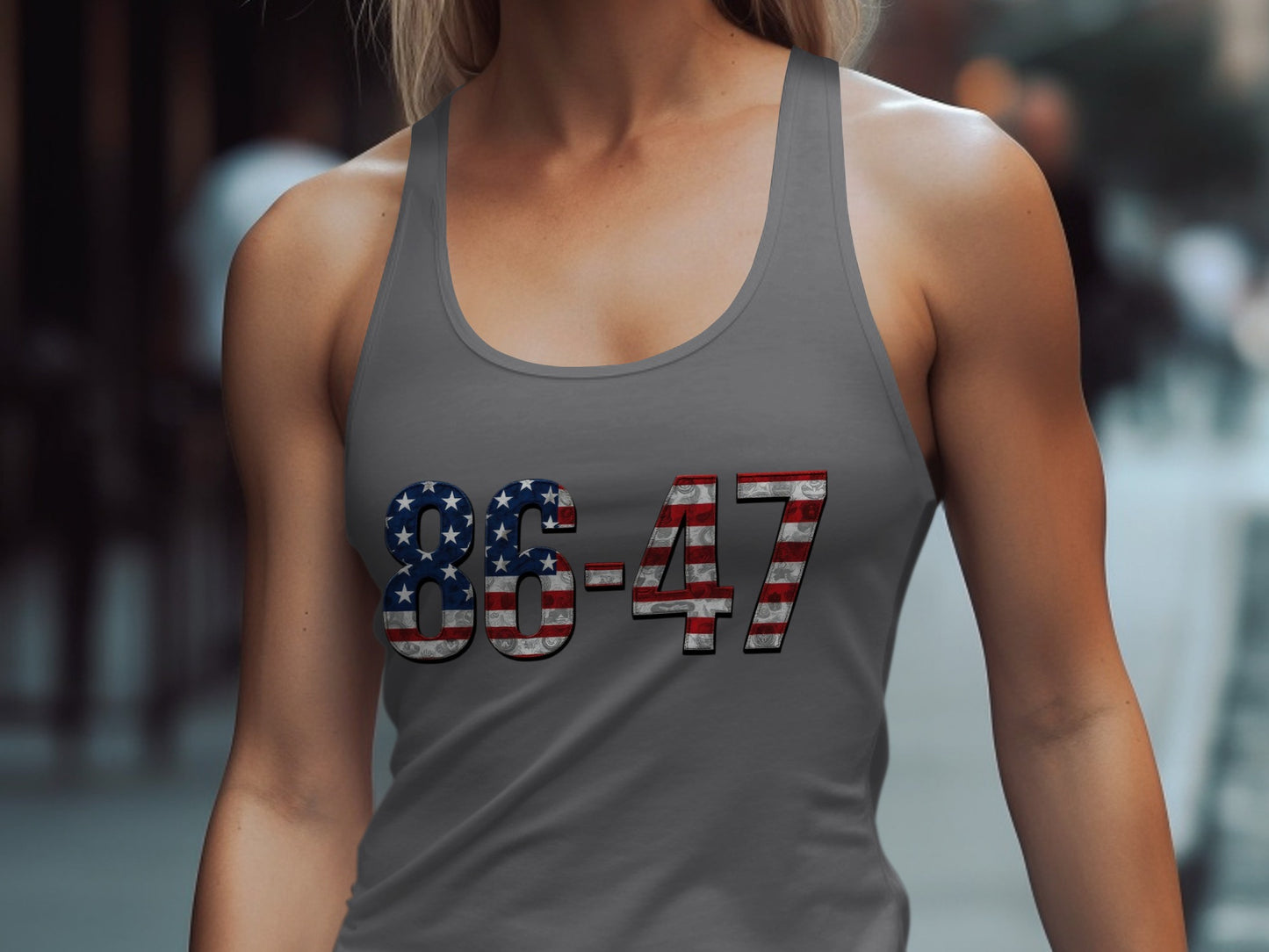 86-47 with American Flag Print Women's Tank product type