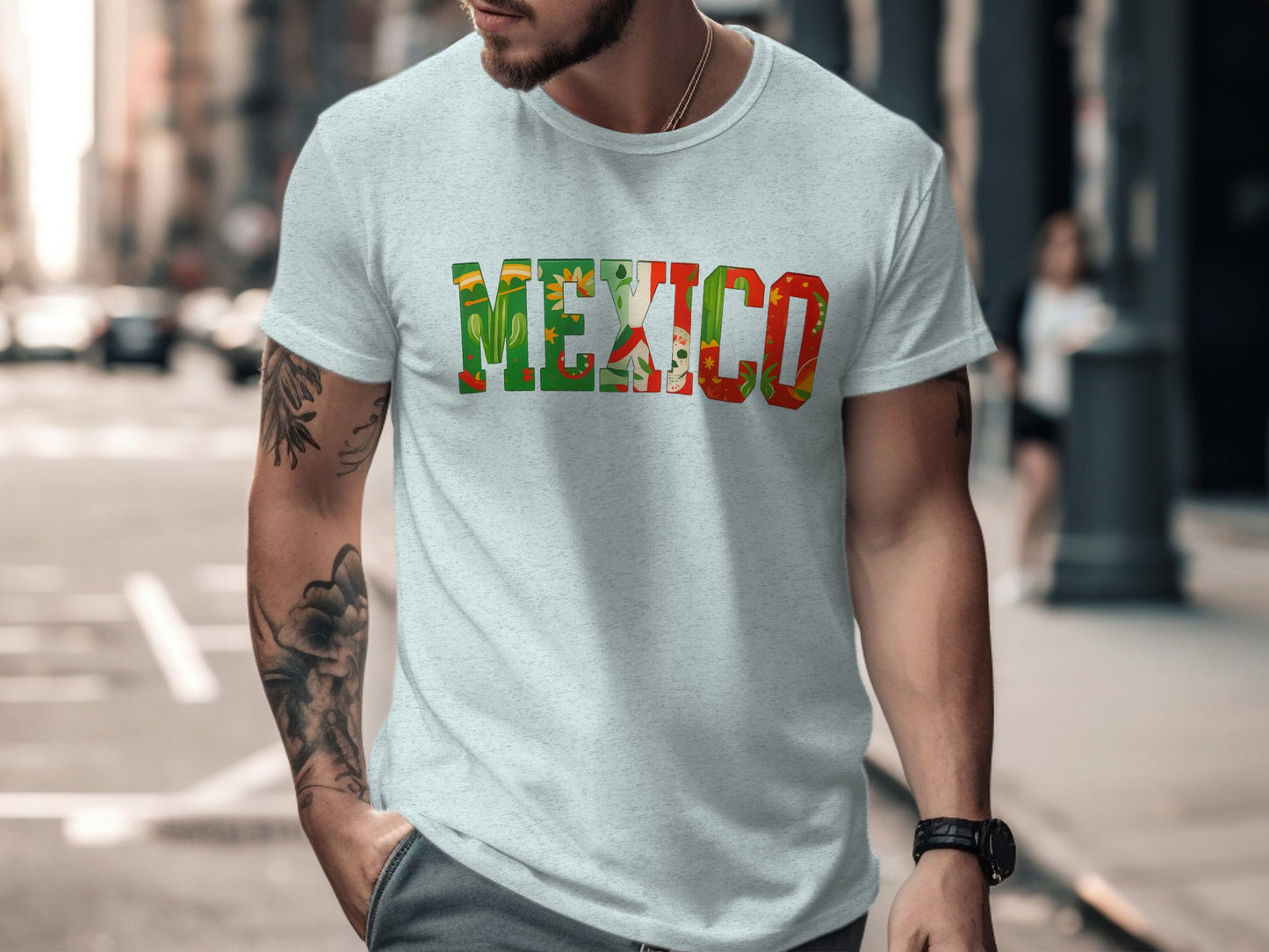 Stylish Mexico Print Casual T-Shirt Fashion Apparel Product