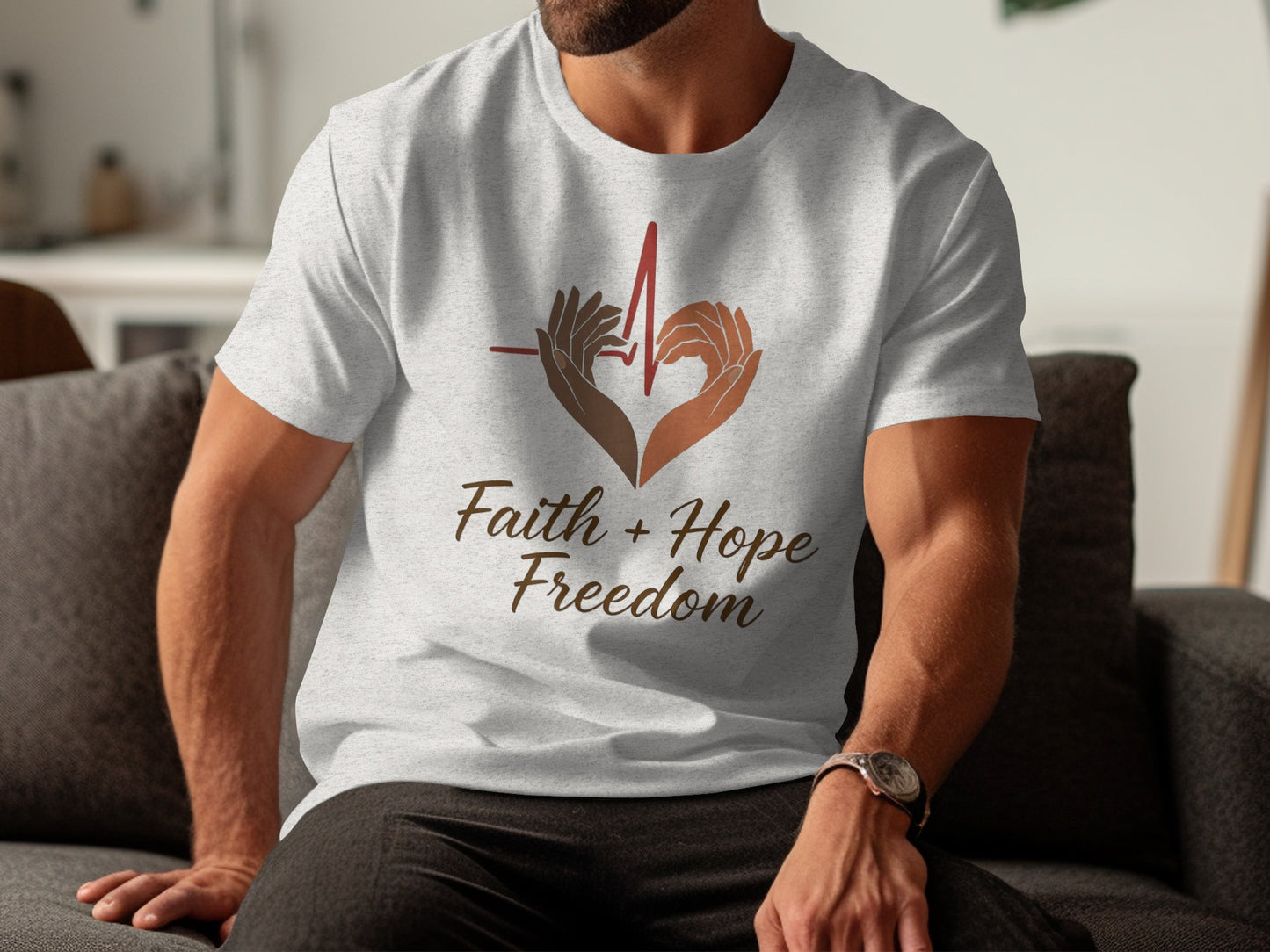 Faith Hope Freedom Heartbeat T-Shirt product type