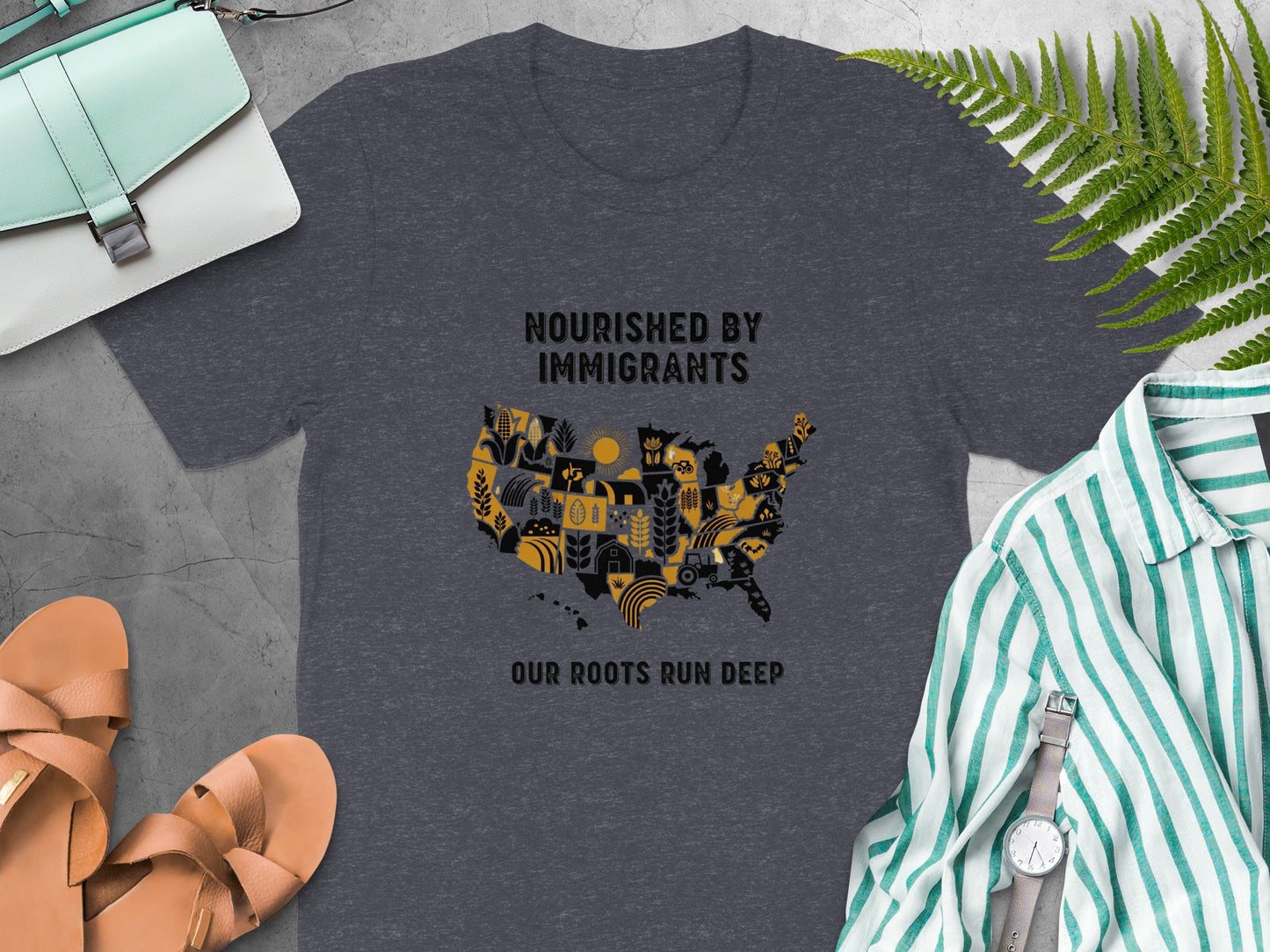 Nourished By Immigrants Our Roots Run Deep T-shirt