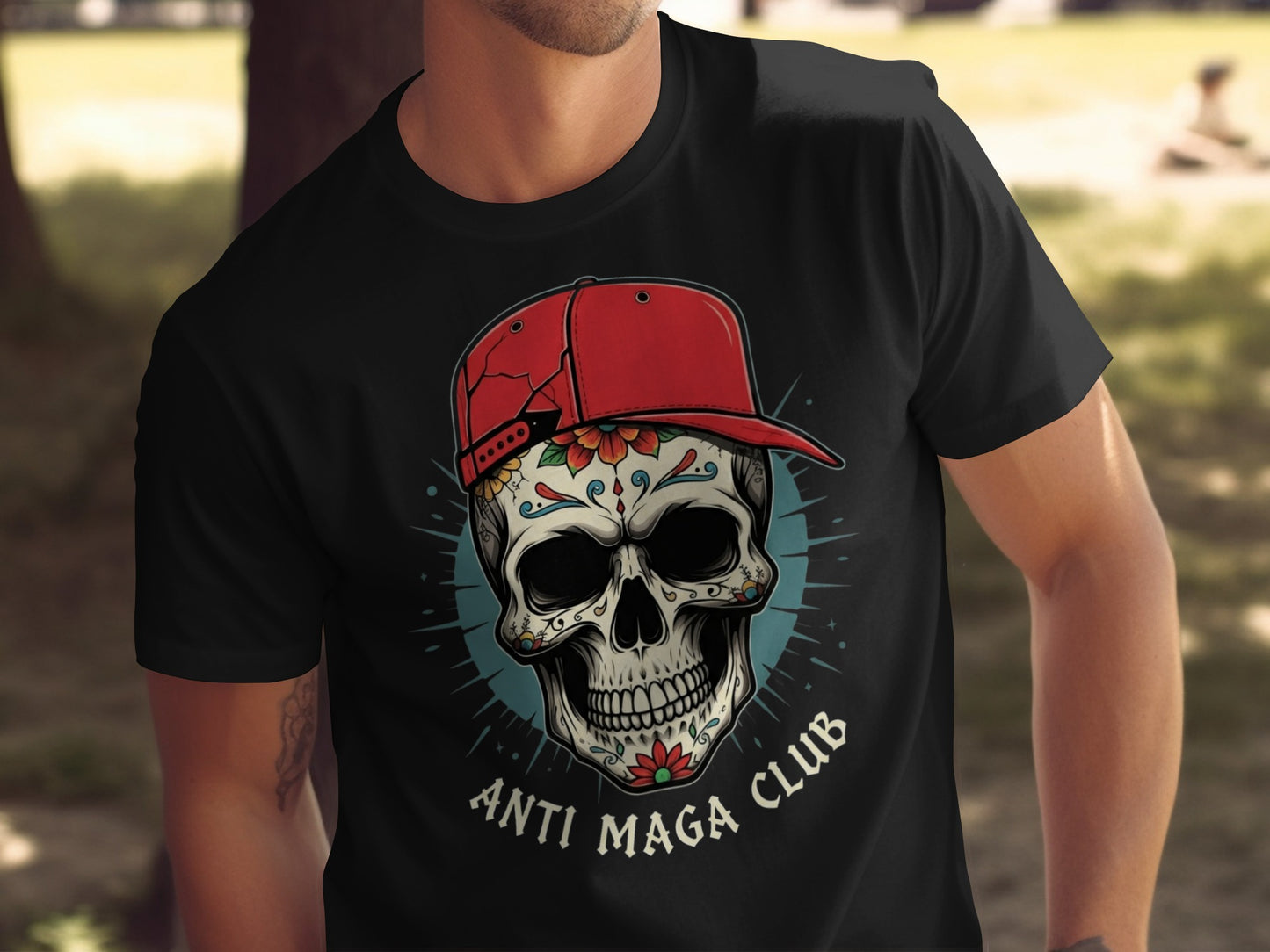 Anti Maga Club Skull Design Graphic T-Shirt product type