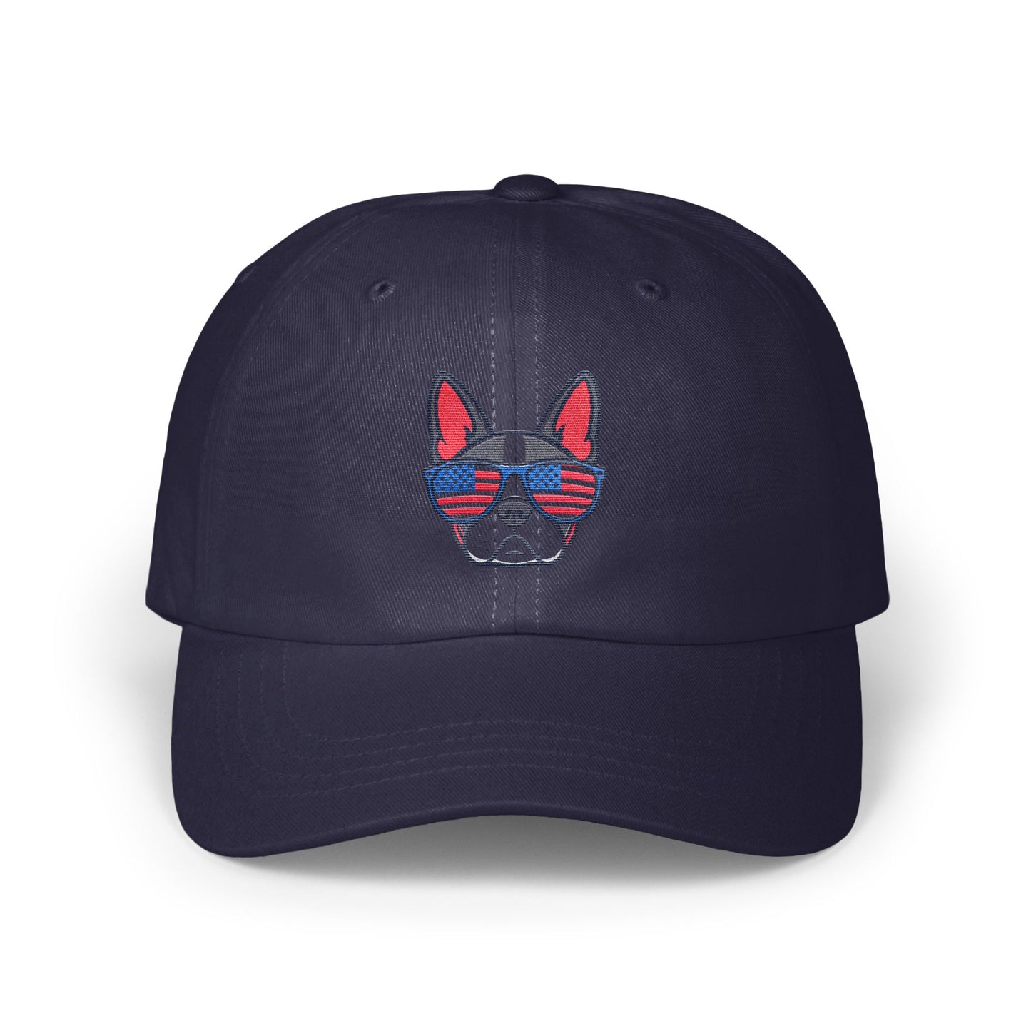 Patriotic Dog with Sunglasses Embroidered Hat product