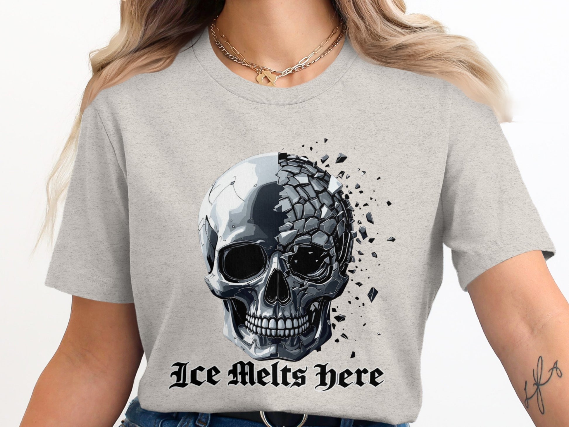 Ice Melts Here Skull Graphic T-shirt product