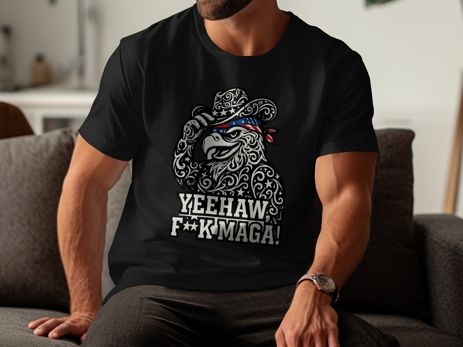 Yeehaw F**k Maga Eagle Graphic T-Shirt product