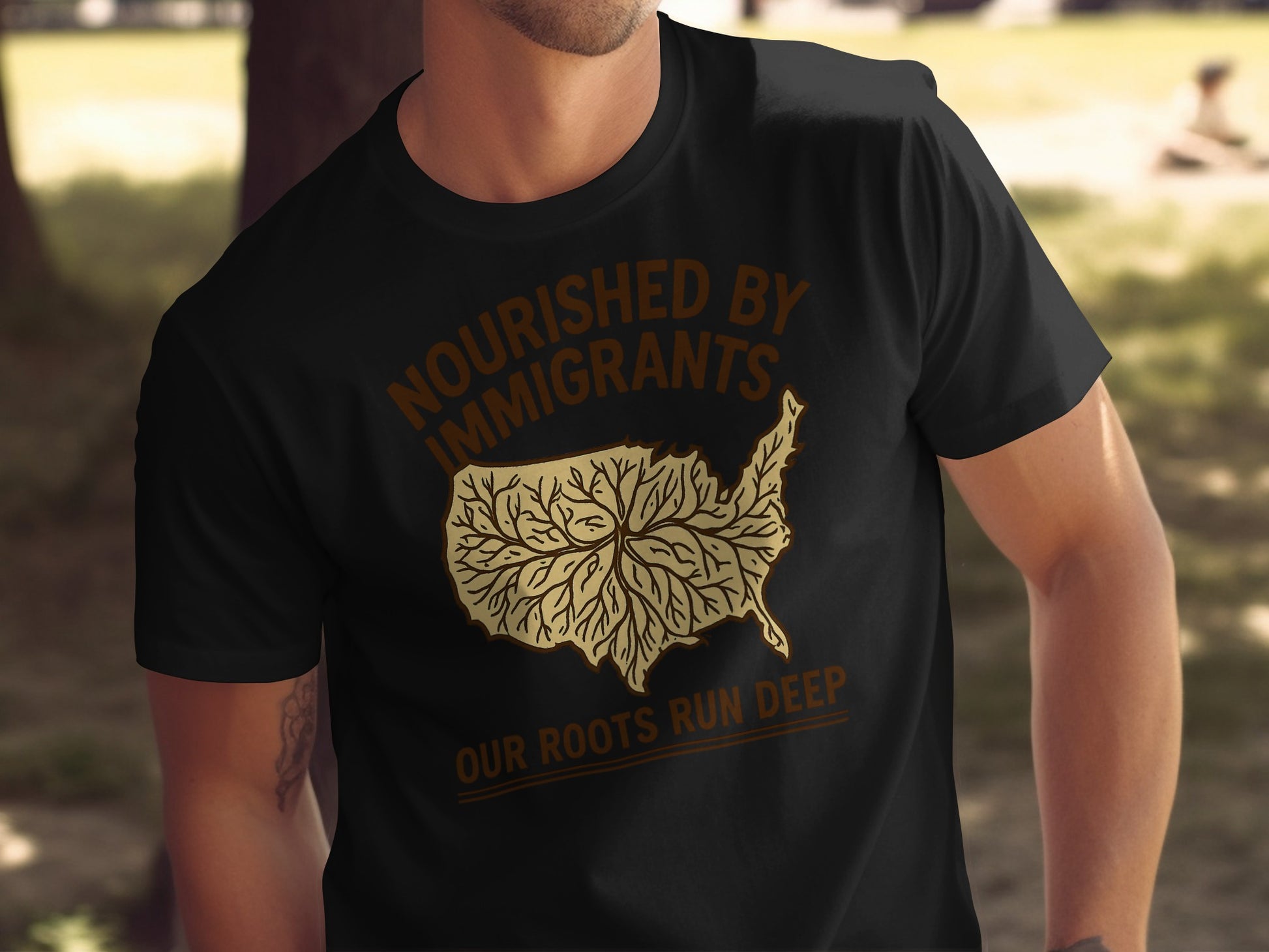 Nourished by Immigrants Our Roots Run Deep Tshirt product
