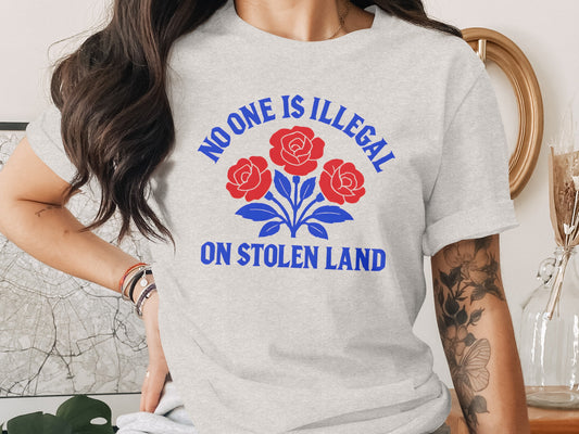 No One Is Illegal On Stolen Land Graphic Tee product