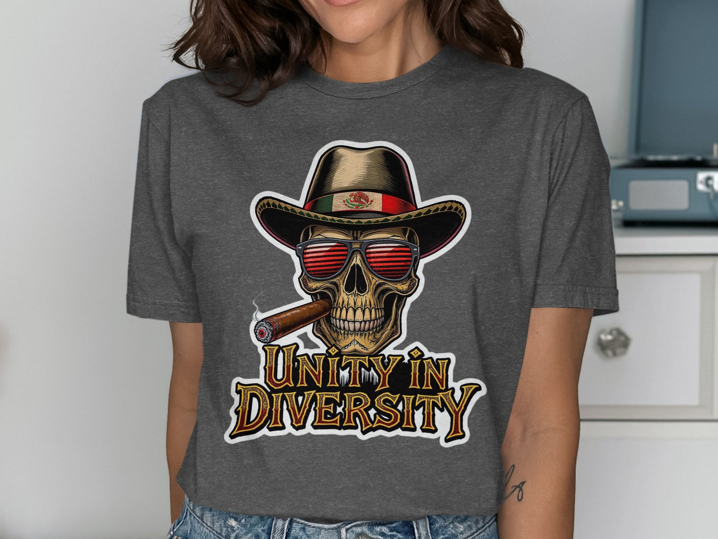 Unity in Diversity Skull Wearing Hat T-Shirt product