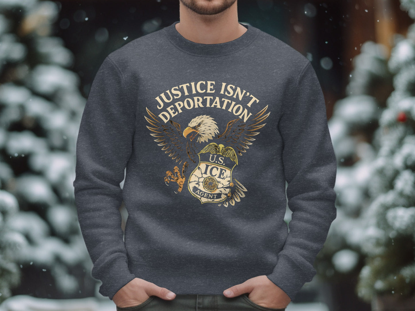 Justice Isn't Deportation Eagle Graphic Sweatshirt product type