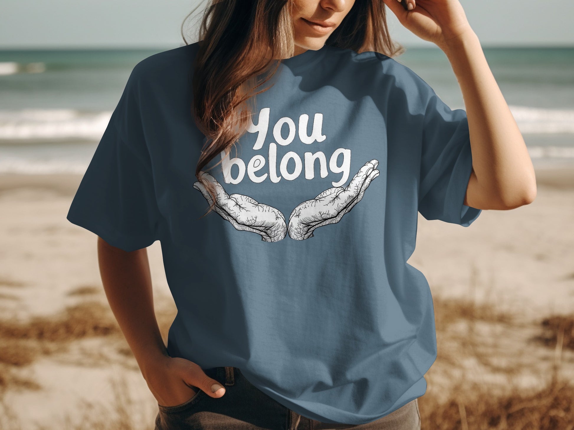 You Belong Hand Design Graphic Relaxed Fit T-shirt product