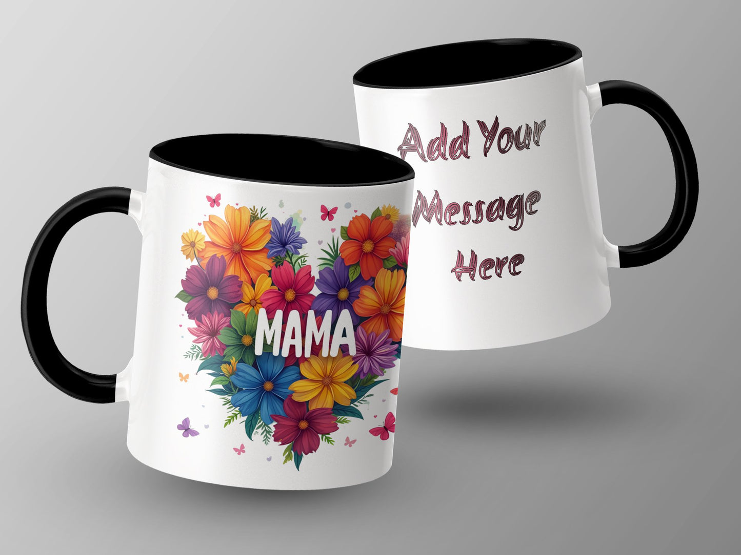 Colorful Floral Mama Cup with Customizable Text product type