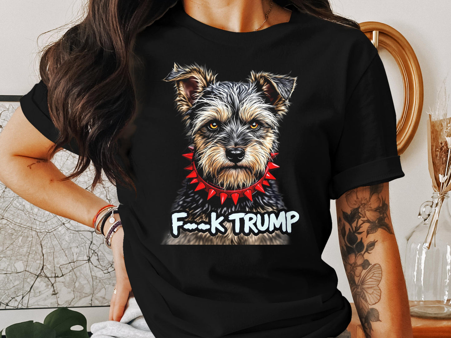 Yorkshire Terrier with Red Spike Collar T-shirt product