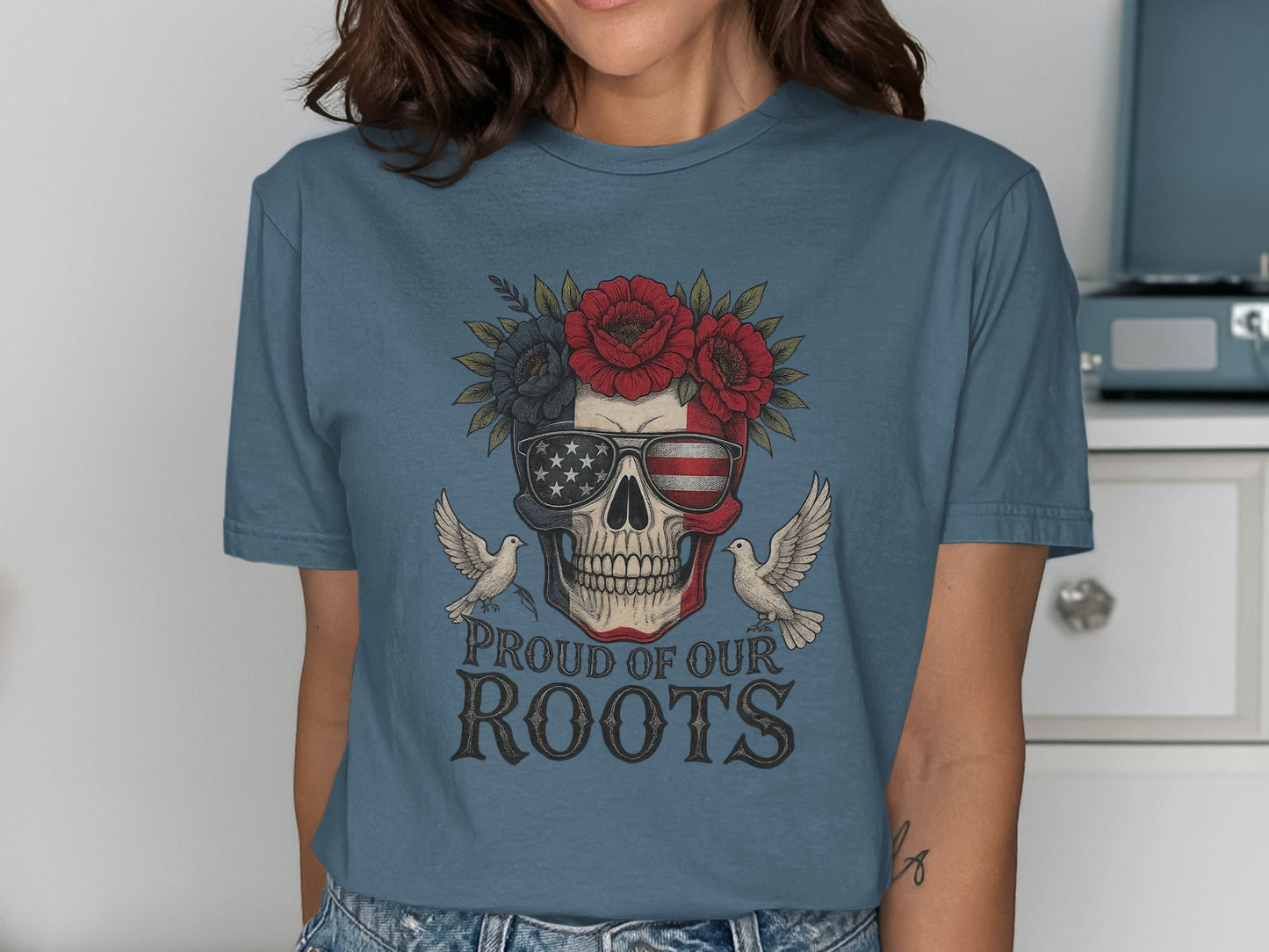 Proud of Our Roots Skull Graphic Tee product type