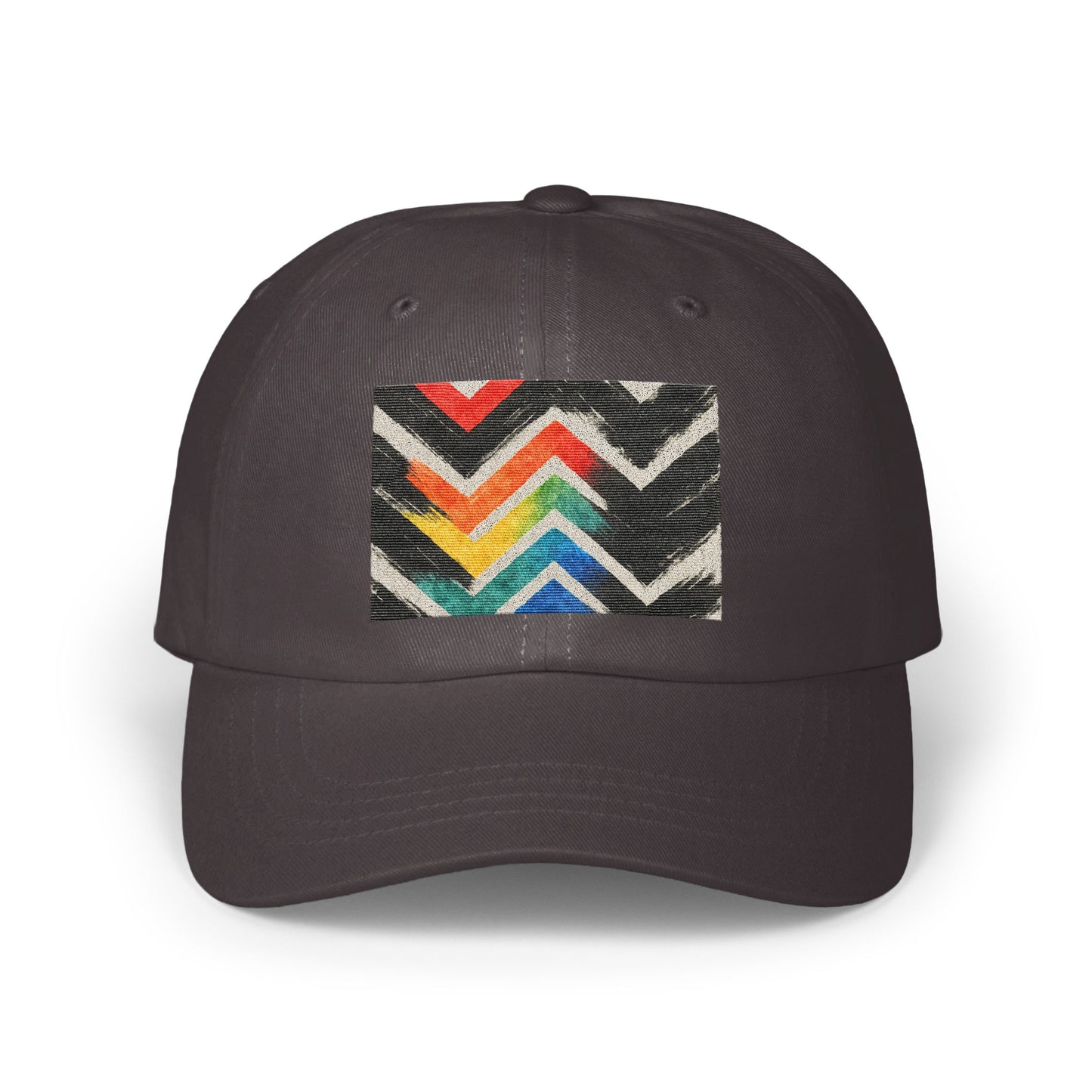 Colorful Zigzag Pattern Dark Gray Hat product type