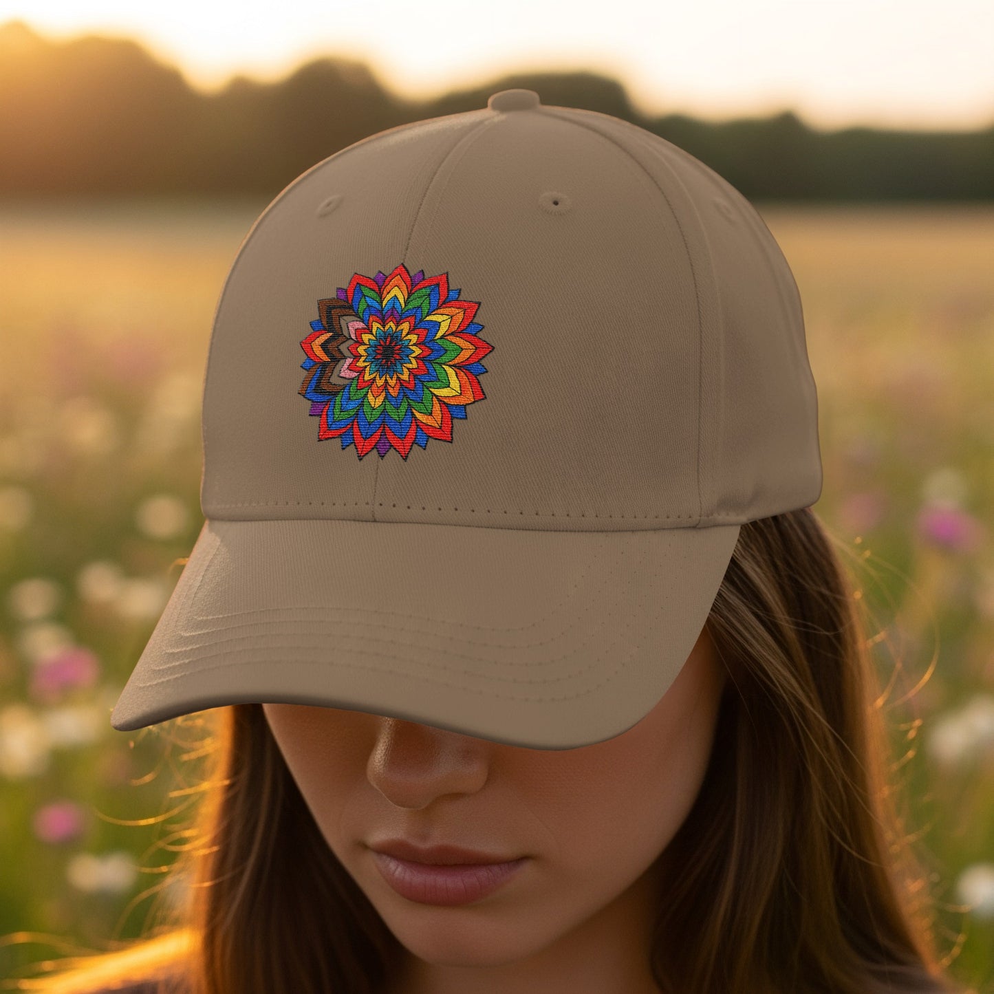 Colorful Mandala Design Embroidered Cap product